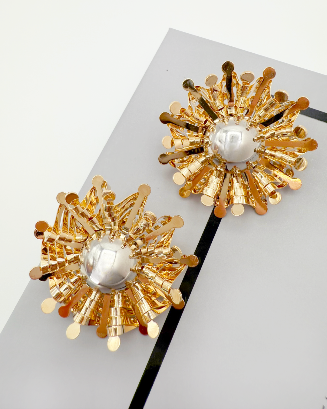 Solar Radiance Earrings – Gold and Silver-Plated Hypoallergenic Brass