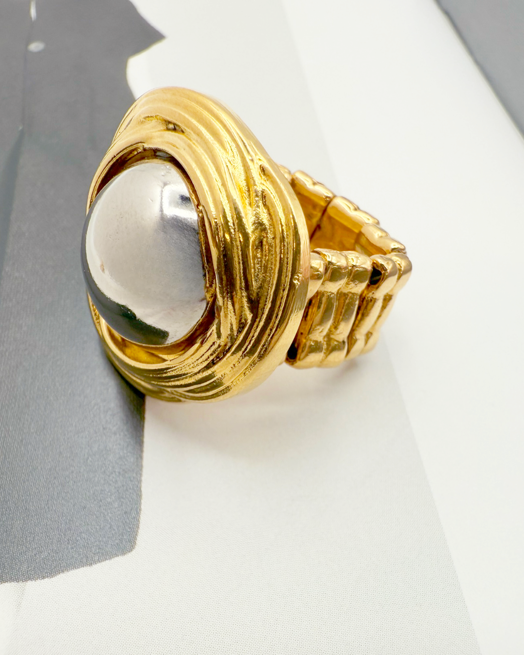 Celestial Orbit Adjustable Ring - Two-Tone Gold & Silver-Plated, Hypoallergenic