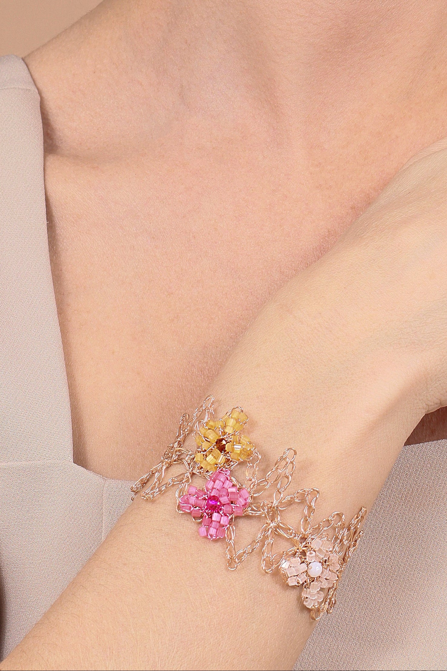 Floral Dream Bracelet - Handcrafted Art
