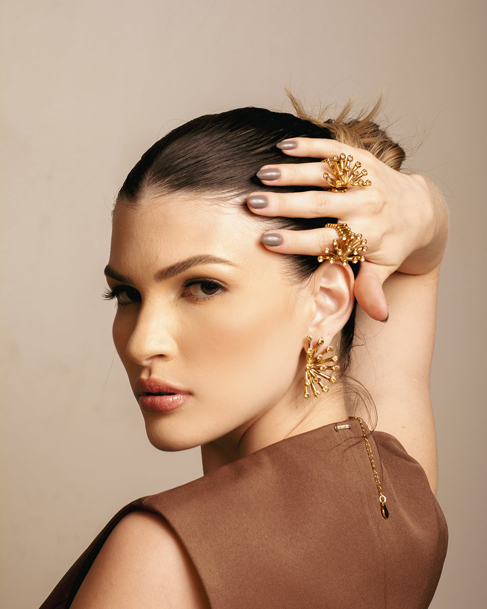 Solar Bloom Crystal Earring - Hypoallergenic