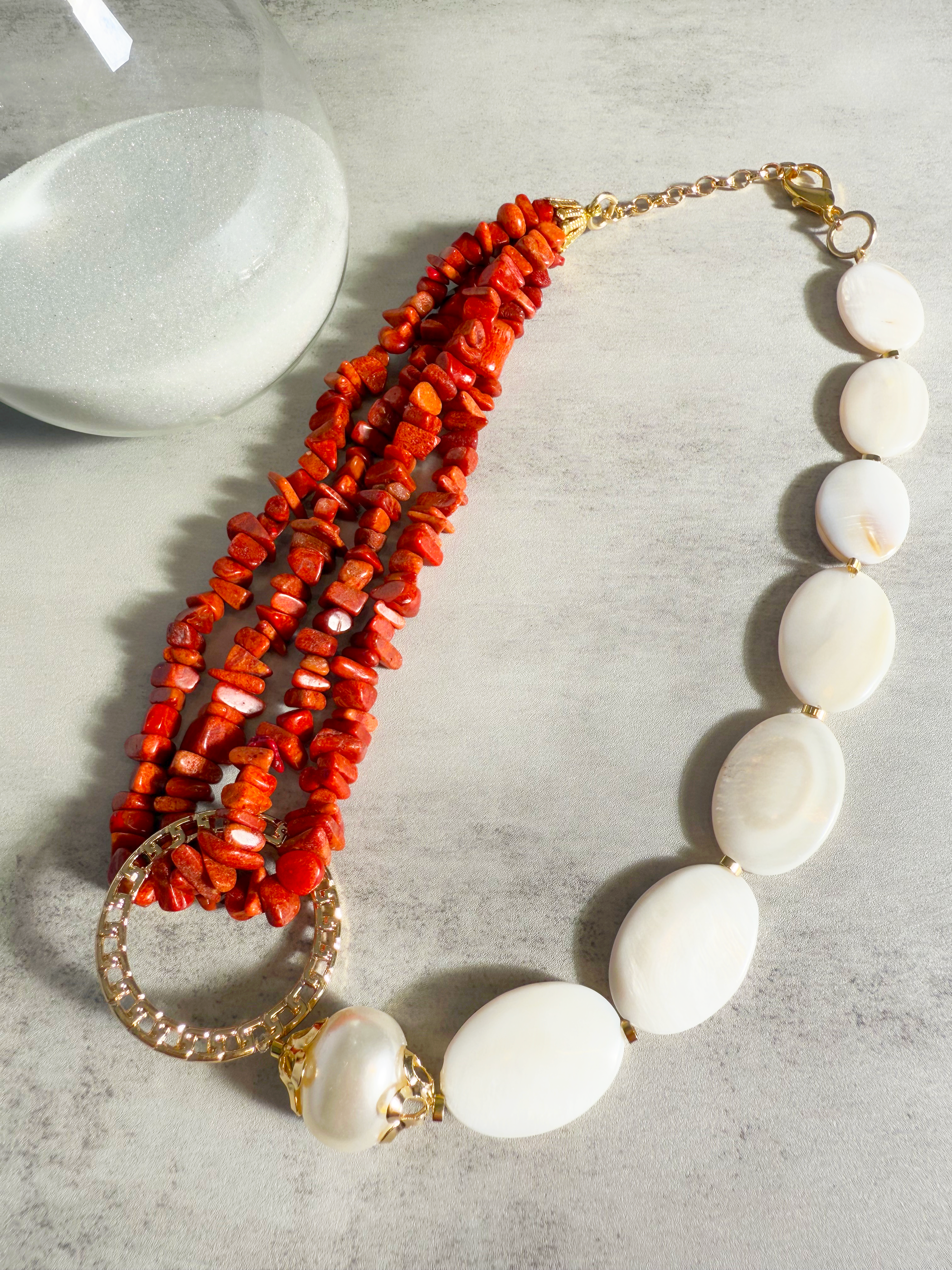 Asymmetric Coastal Necklace - Handmade & Adjustable