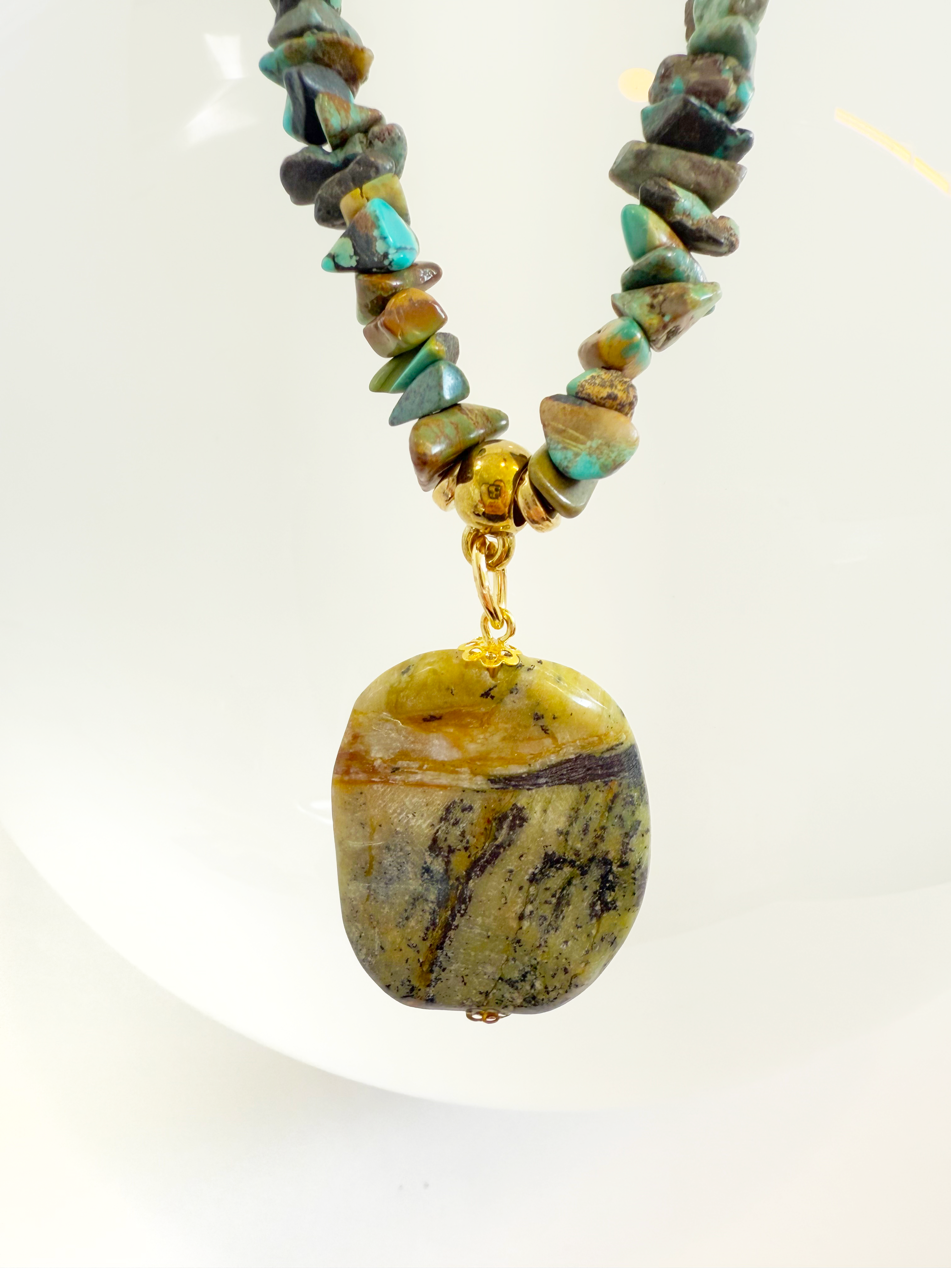 Stone Grace Long Necklace - Handmade