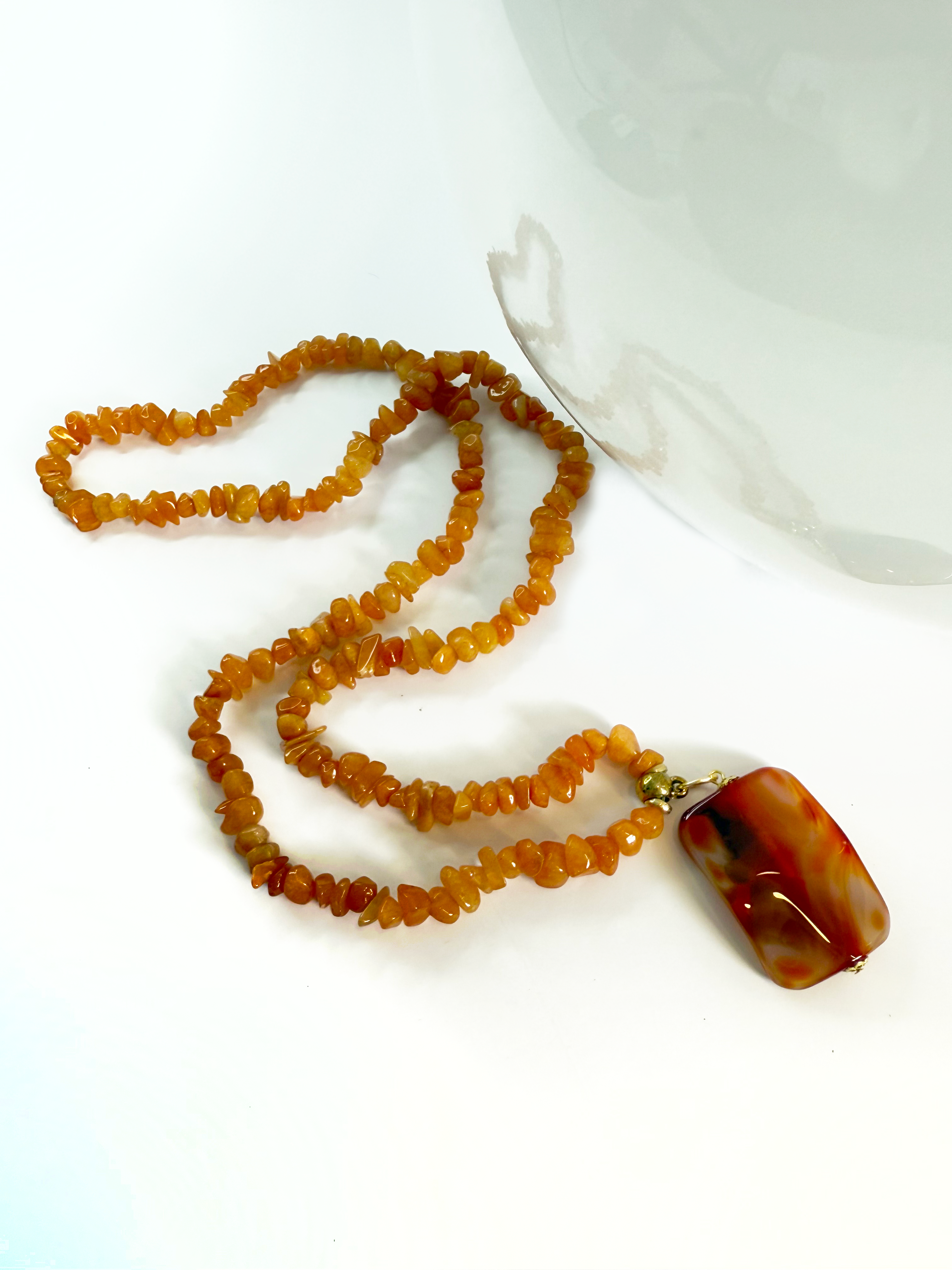 Stone Grace Long Necklace - Handmade