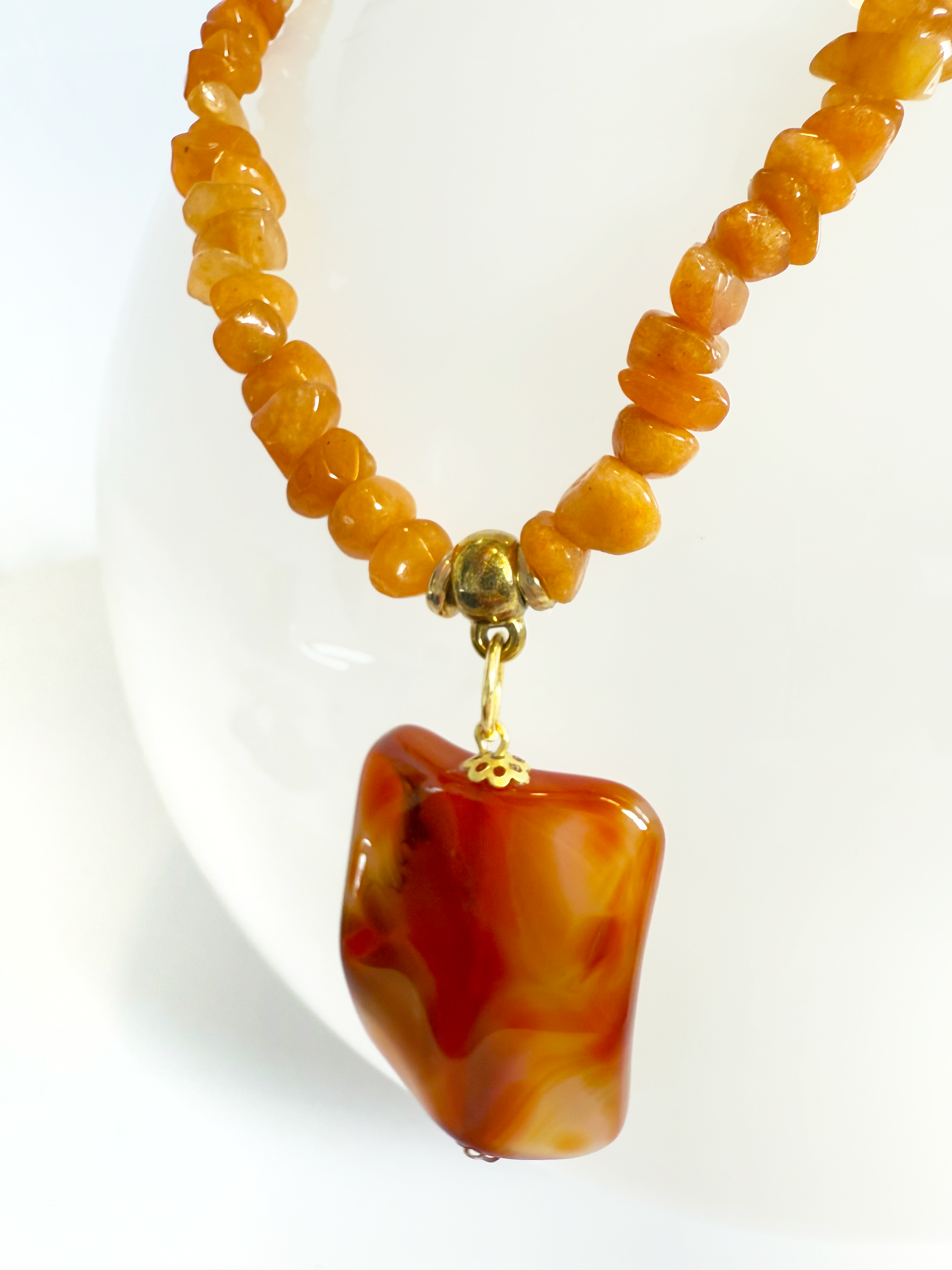 Stone Grace Long Necklace - Handmade
