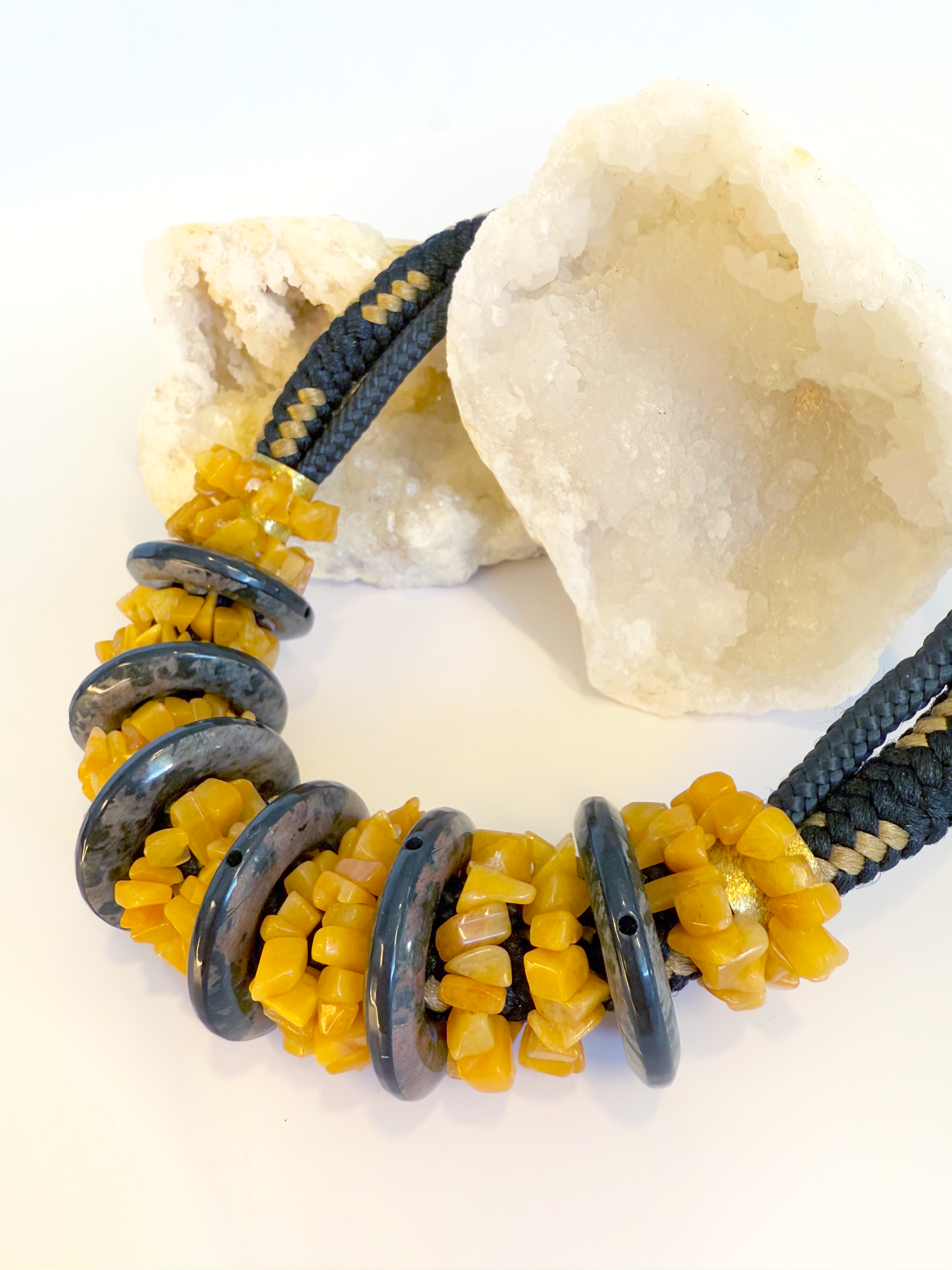 Duo Jasper Elegance Necklace - Handmade & Adjustable