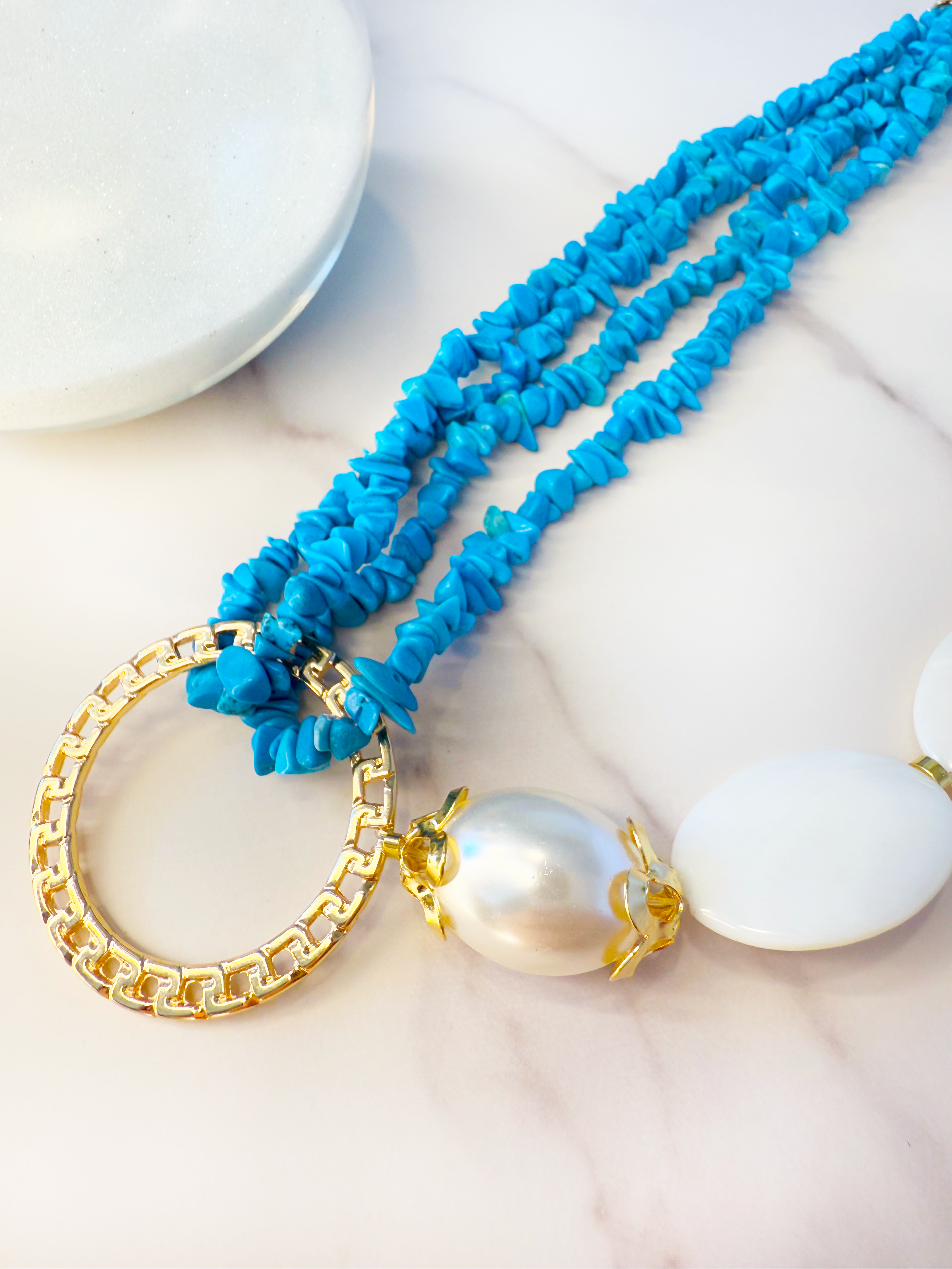 Asymmetric Coastal Necklace - Handmade & Adjustable