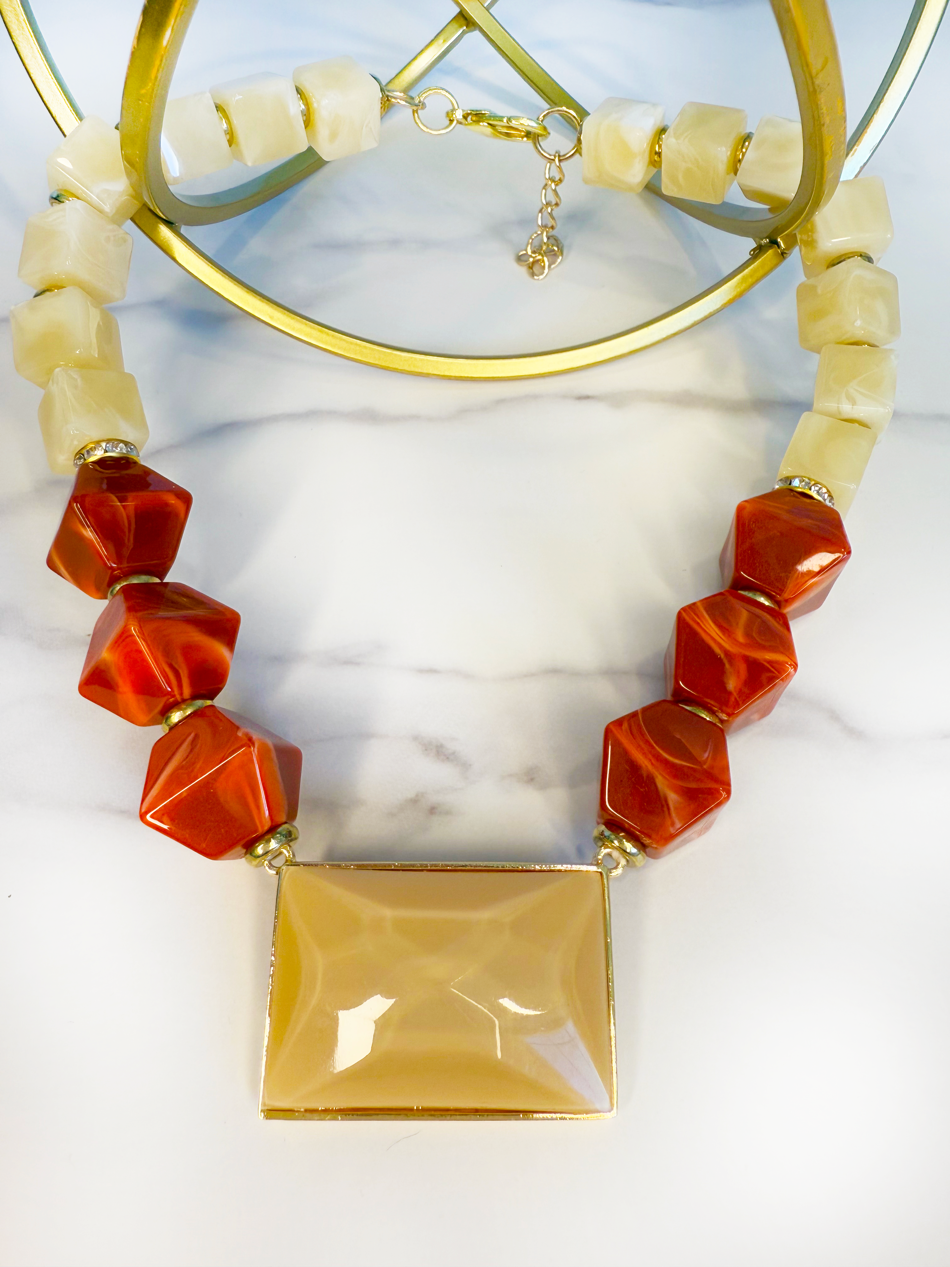 Sienna Handmade Necklace - Geometric & Adjustable