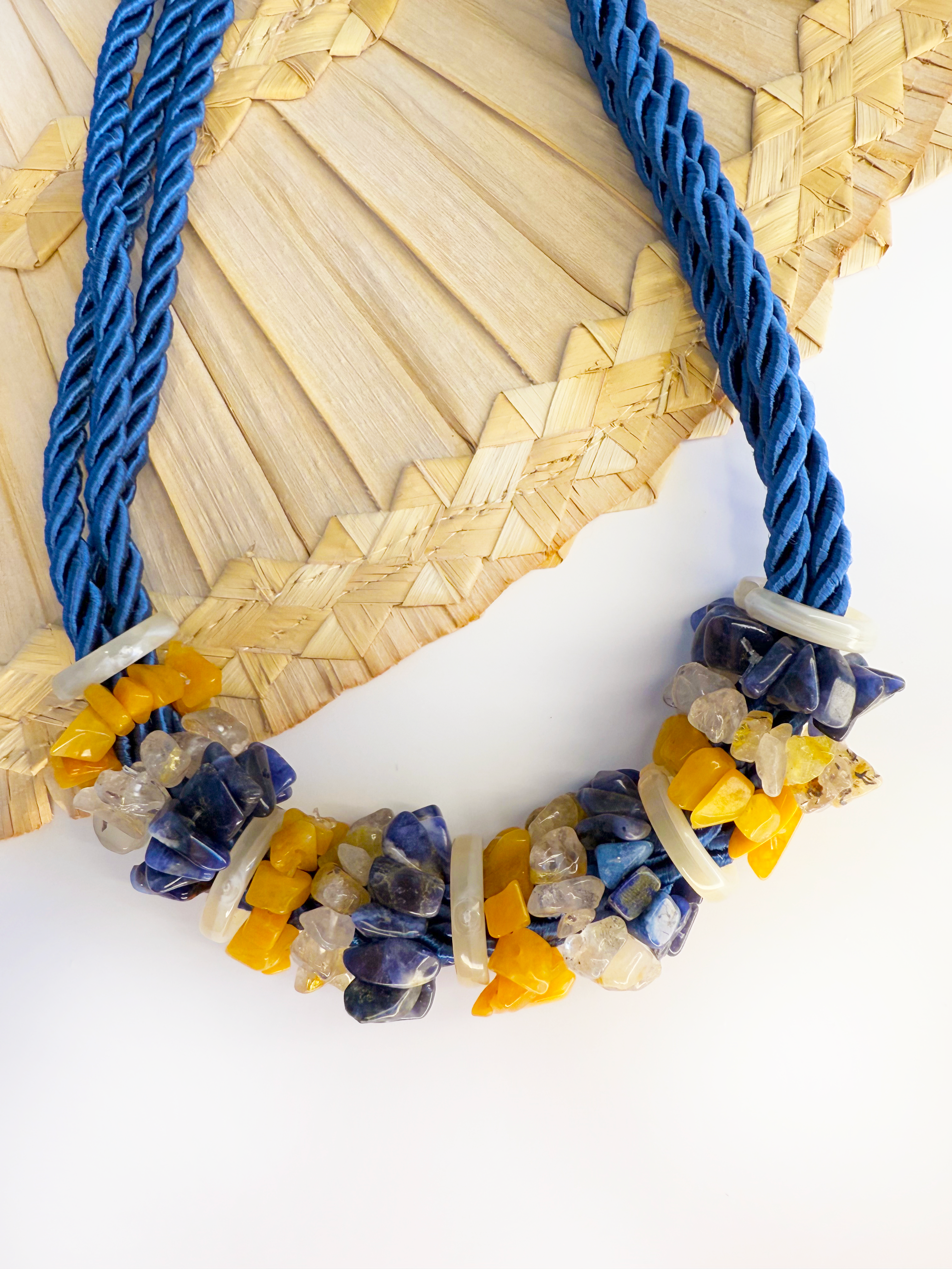 Saint Francis & Stone Necklace - Handmade & Adjustable