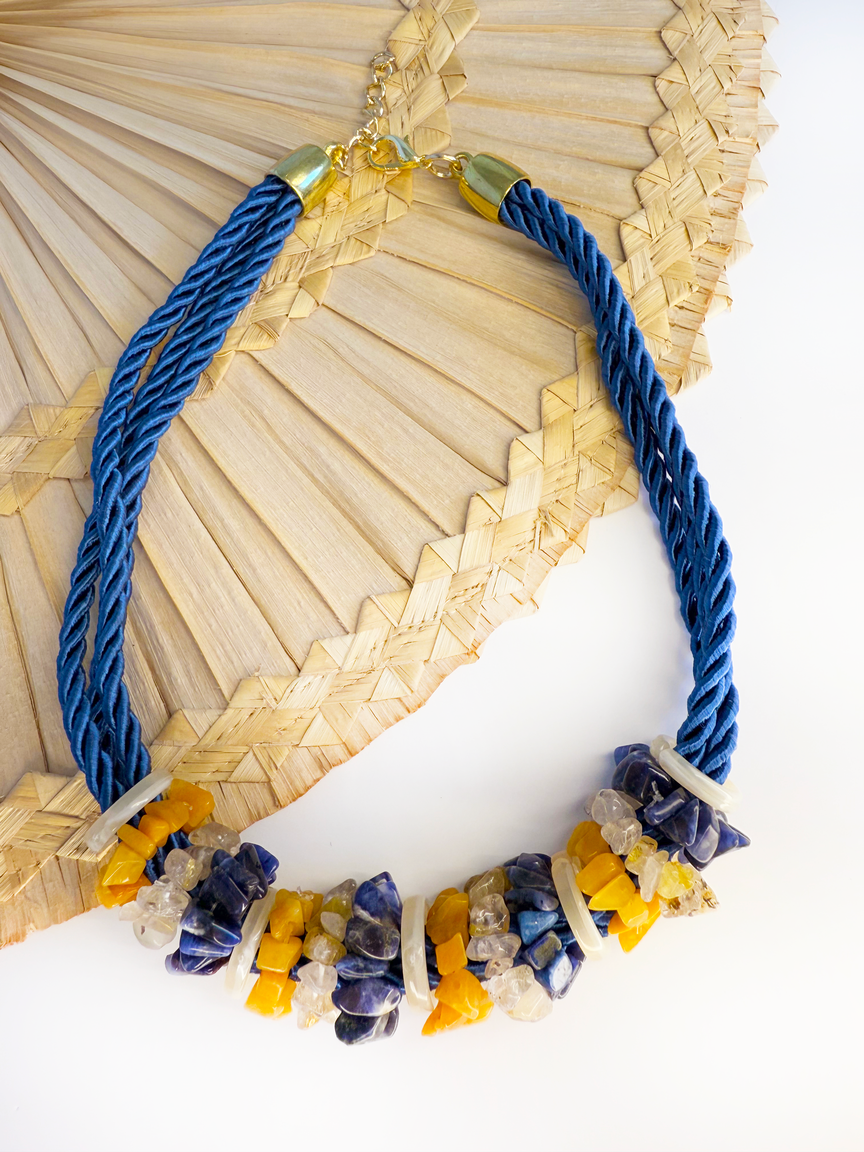 Saint Francis & Stone Necklace - Handmade & Adjustable