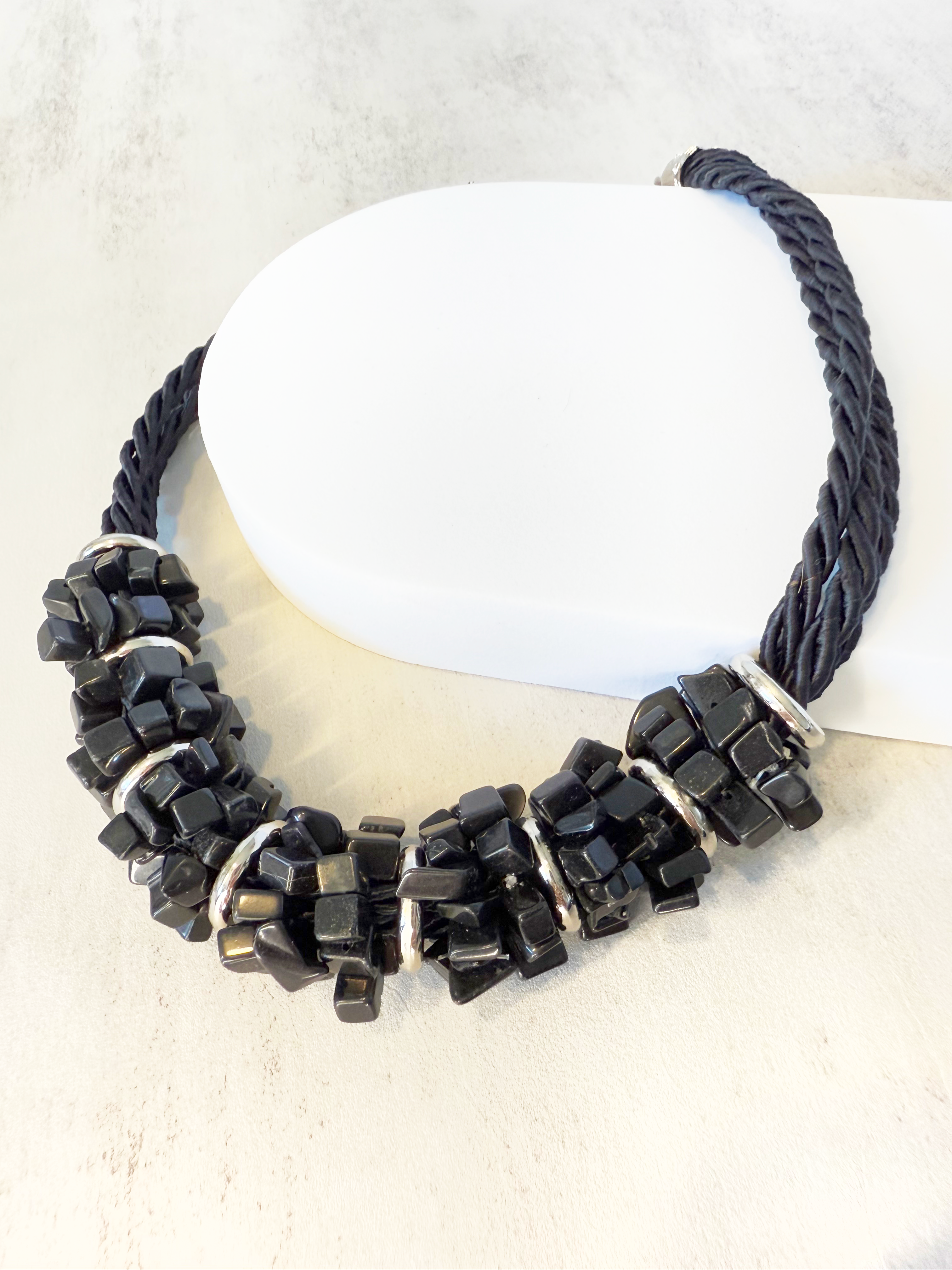 Saint Francis & Stone Necklace - Handmade & Adjustable