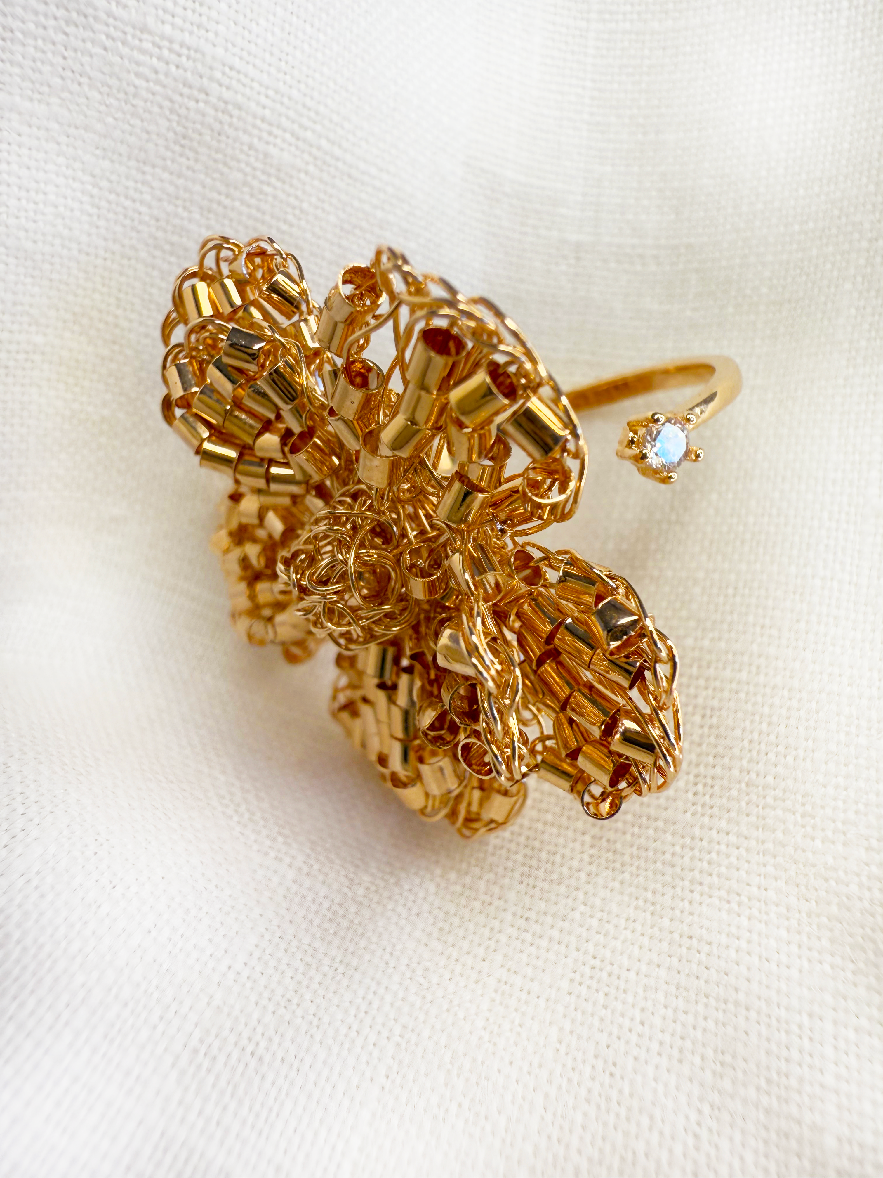 Florata Bloom Adjustable Ring - Handcrafted Crochet