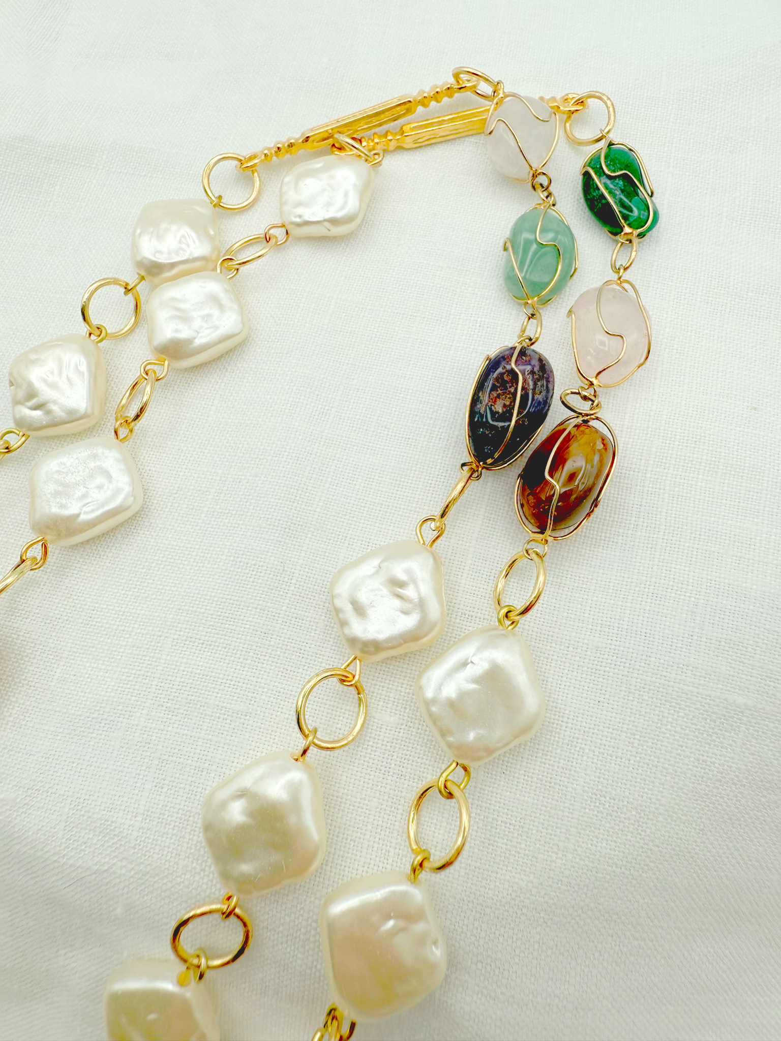 Golden Aura Agate Necklace – Versatile Handcrafted Elegance