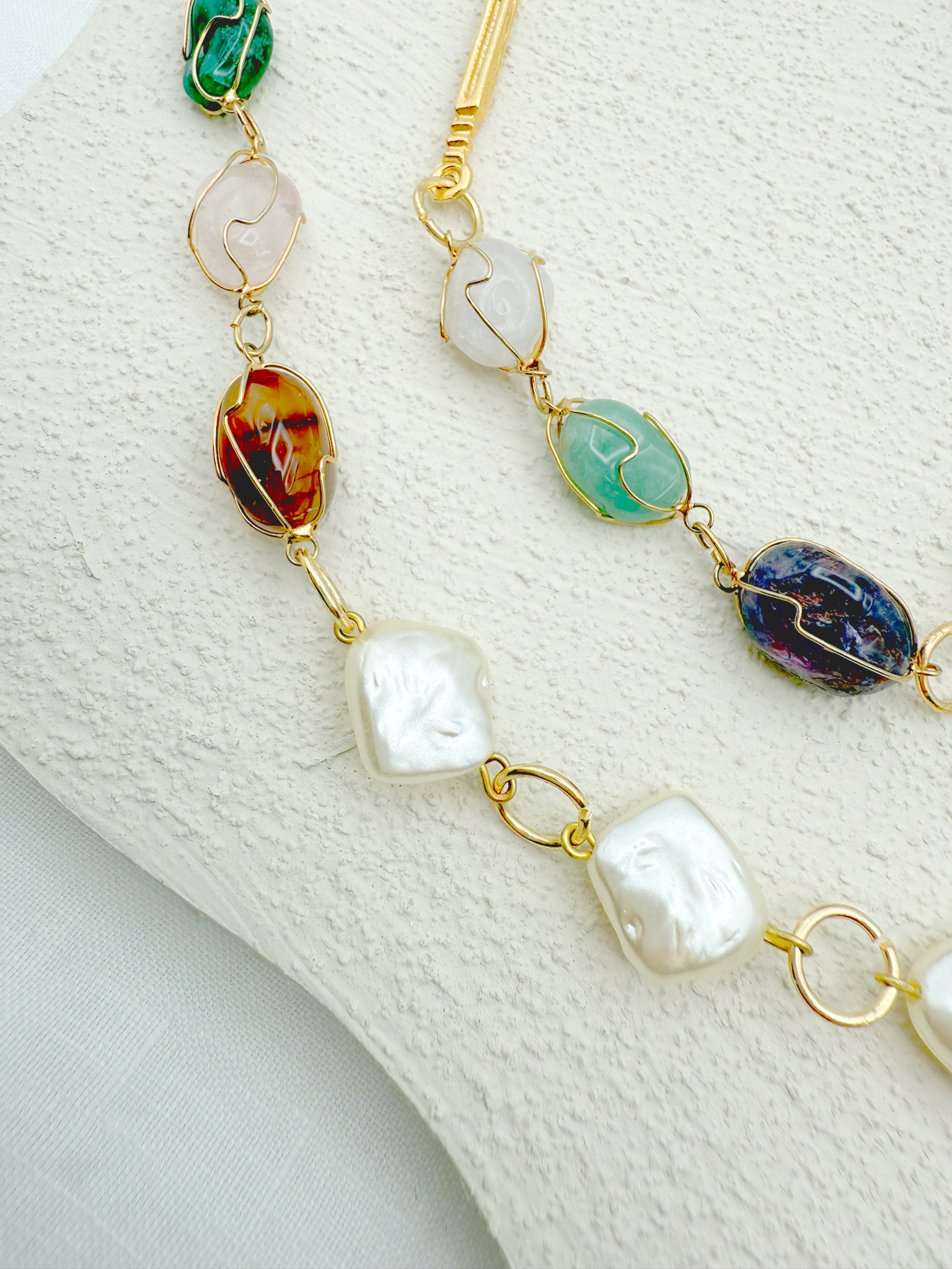 Golden Aura Agate Necklace – Versatile Handcrafted Elegance