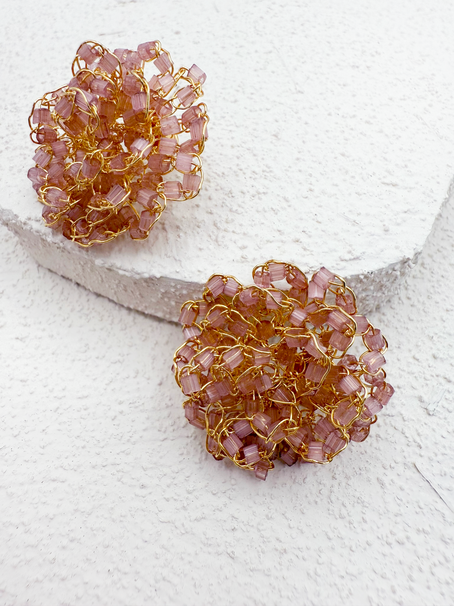 Radiant Crochet Studs - Handcrafted with Czech Crystals