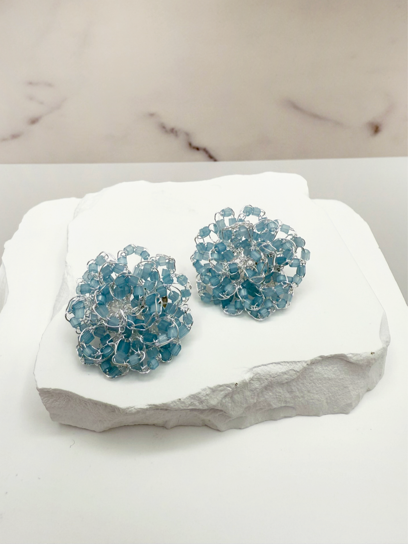 Radiant Crochet Studs - Handcrafted with Czech Crystals
