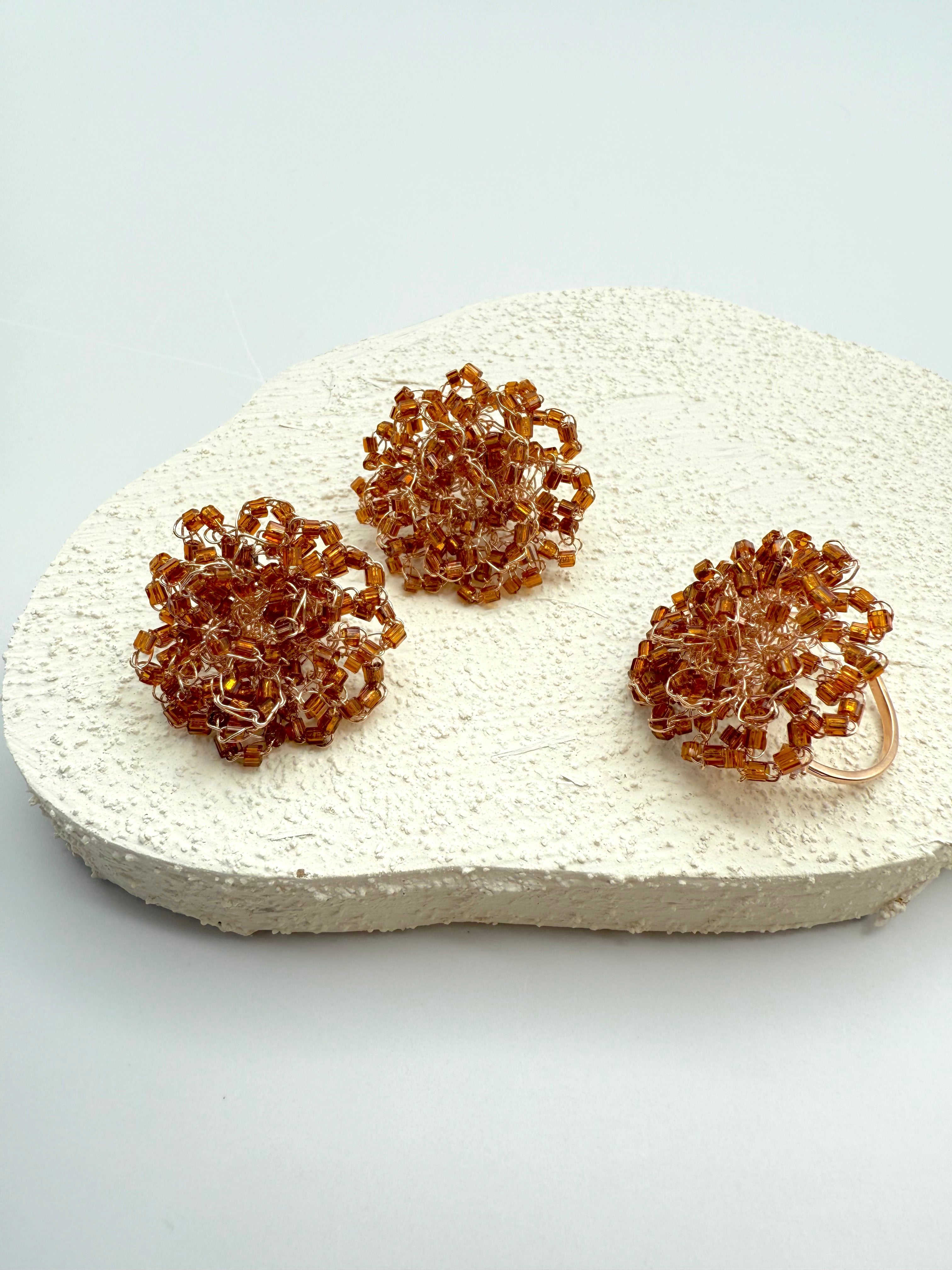 Radiant Crochet Studs - Handcrafted with Czech Crystals