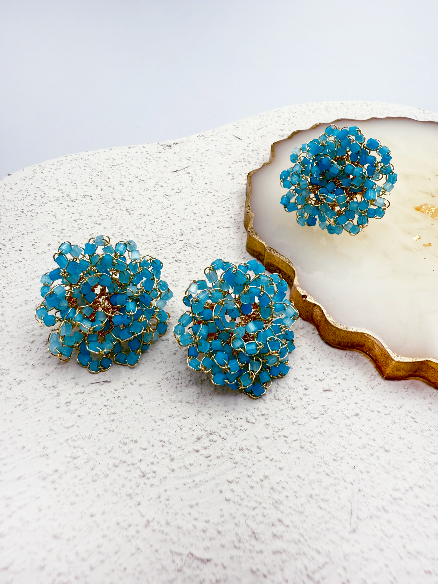 Radiant Crochet Studs - Handcrafted with Czech Crystals