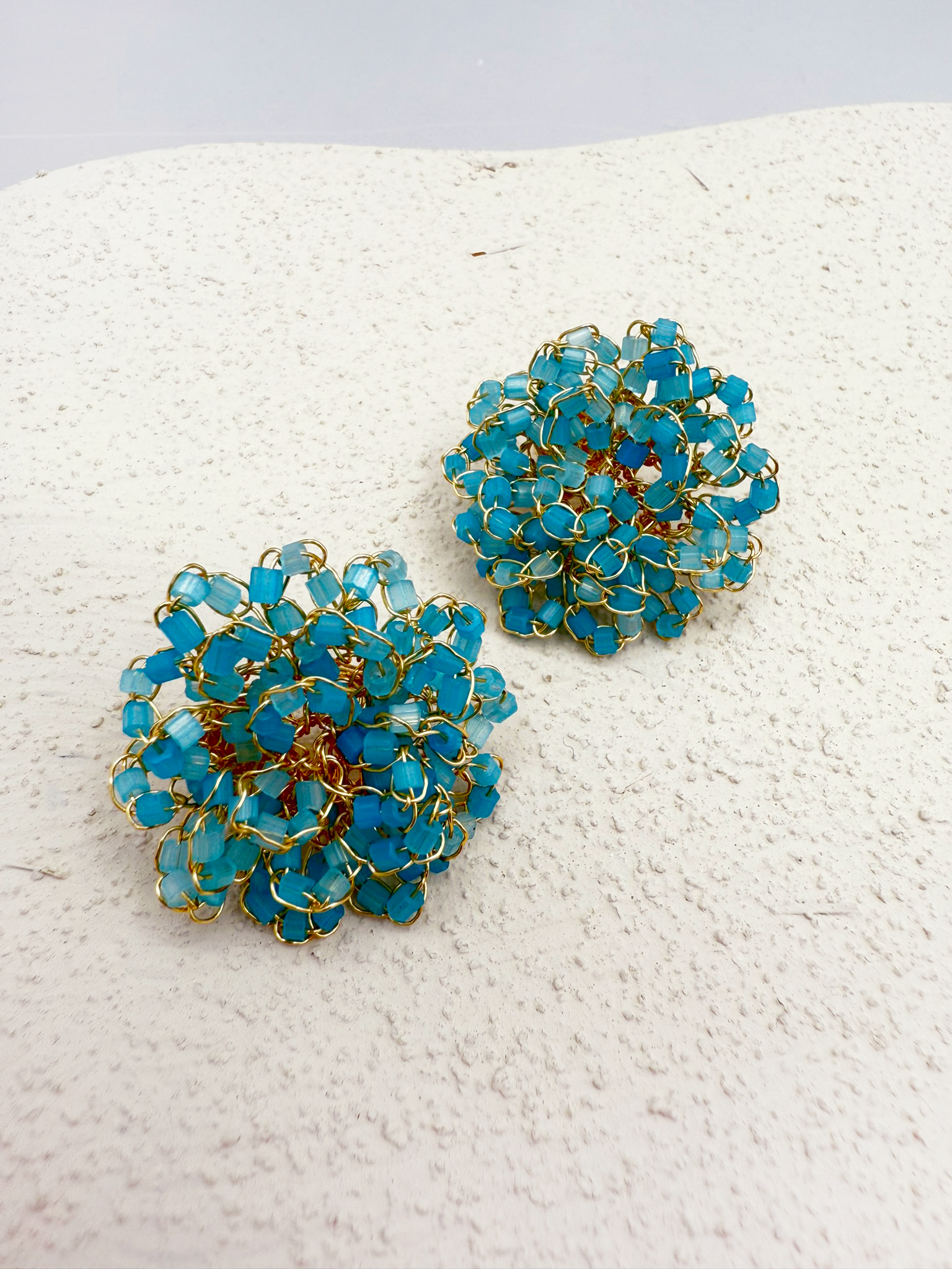 Radiant Crochet Studs - Handcrafted with Czech Crystals
