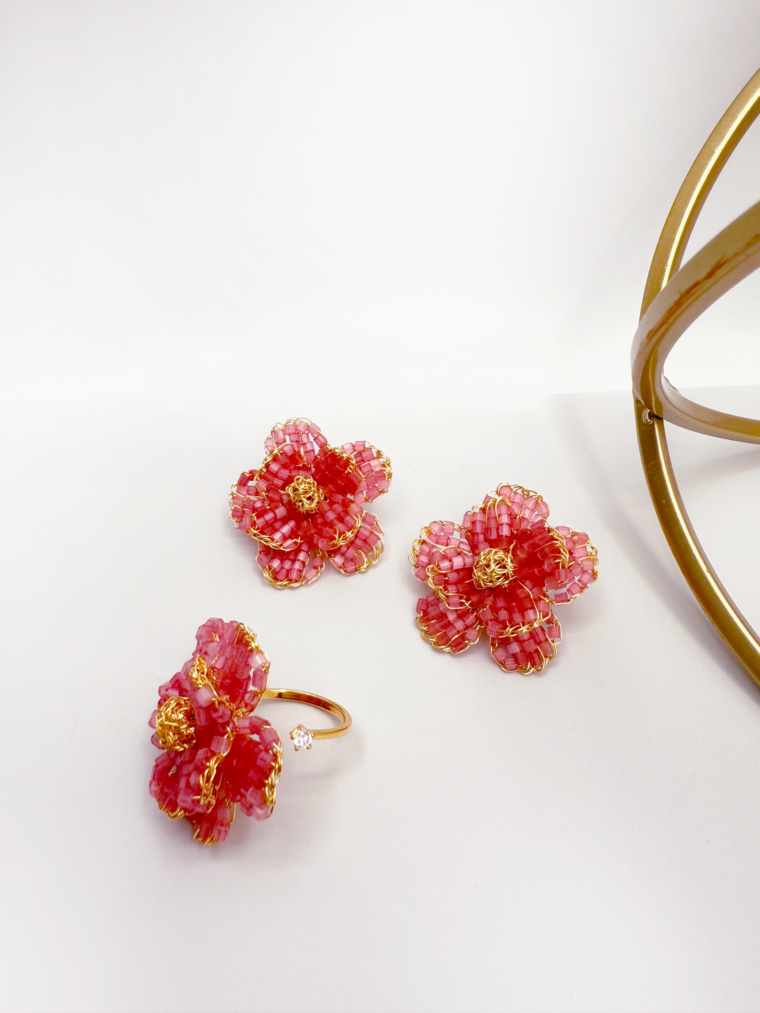 Florata Bloom Adjustable Ring - Handcrafted Crochet