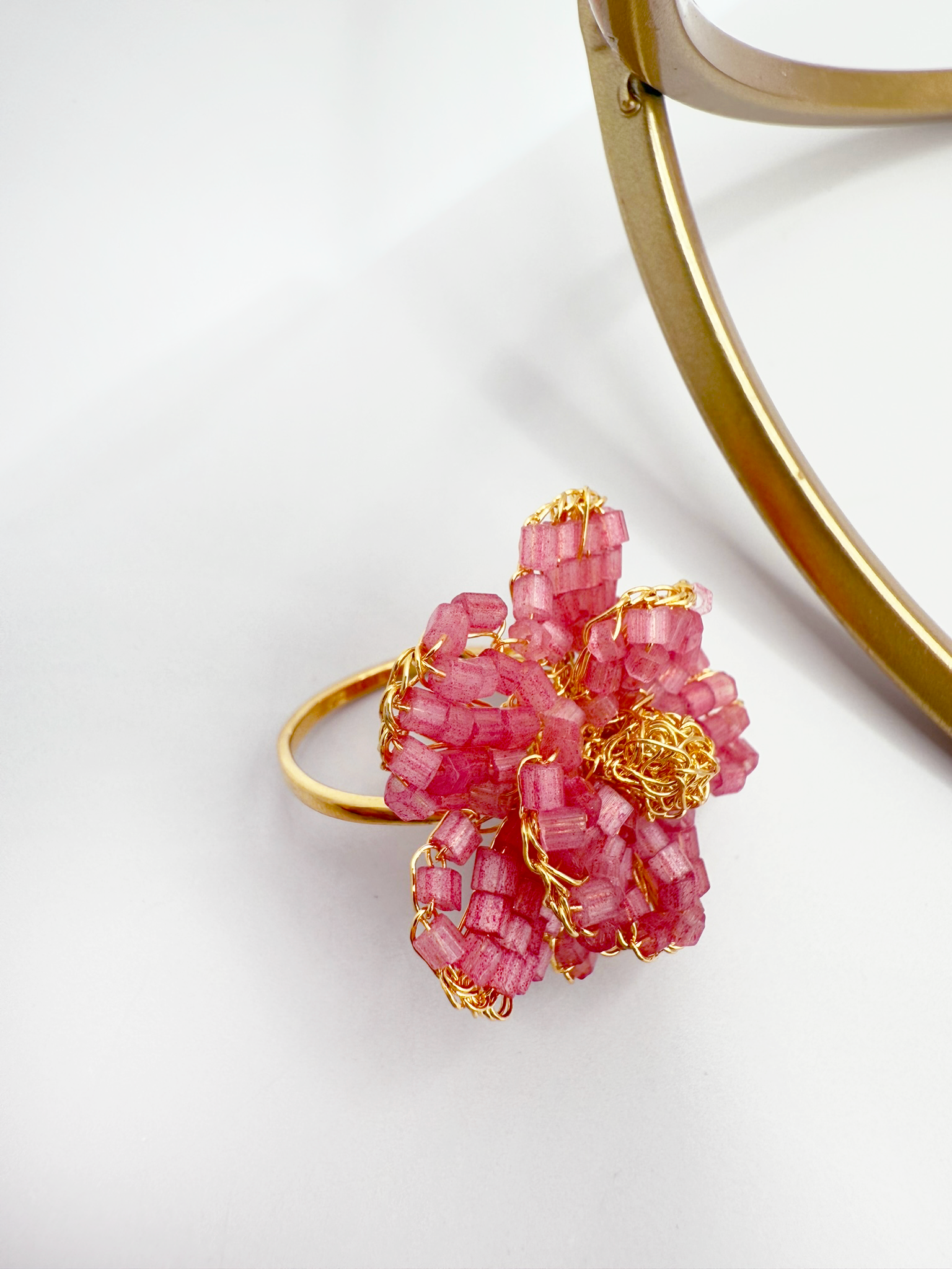 Florata Bloom Adjustable Ring - Handcrafted Crochet
