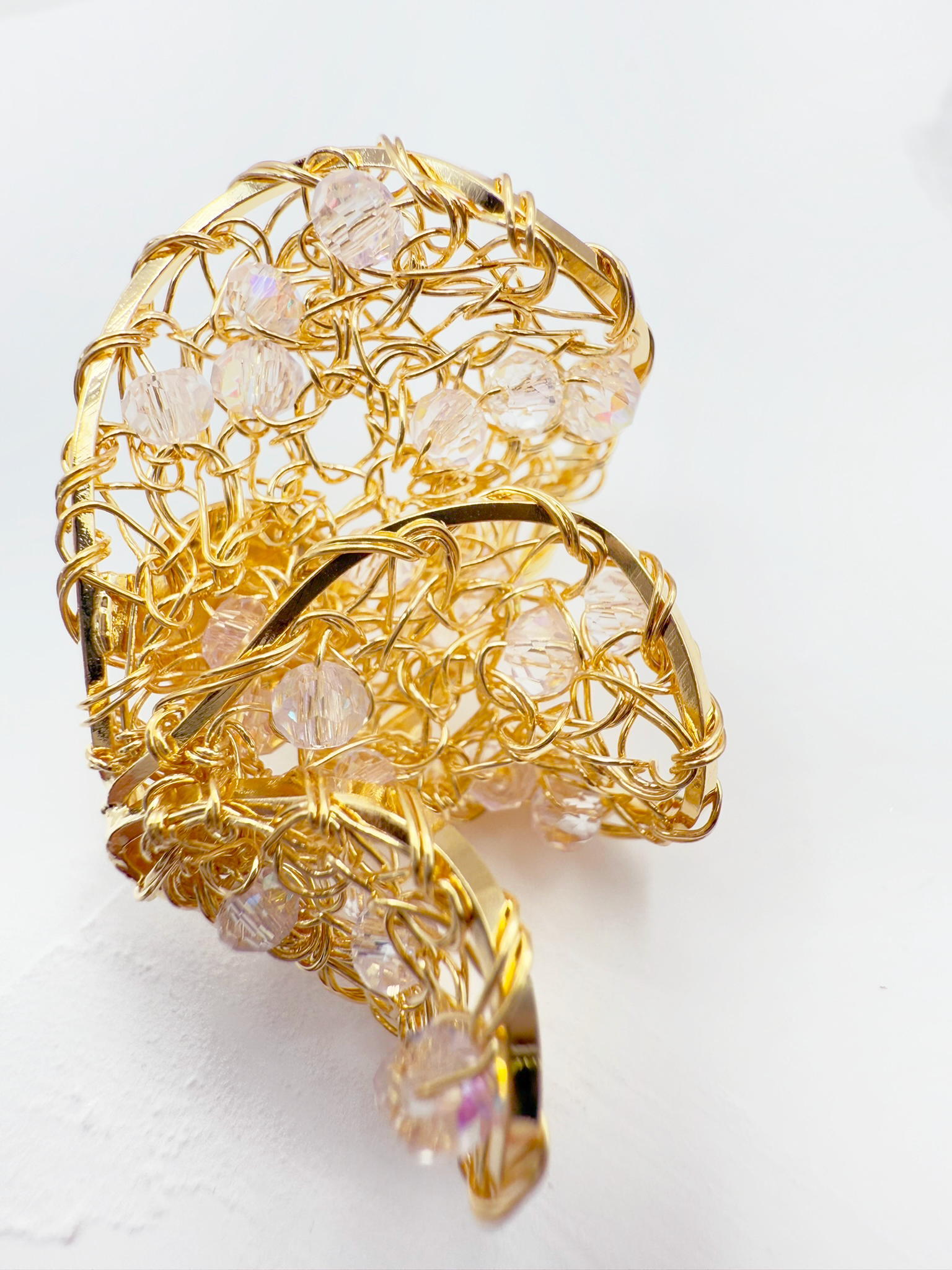 Blooming Wing Earrings - Crochet with Crystals