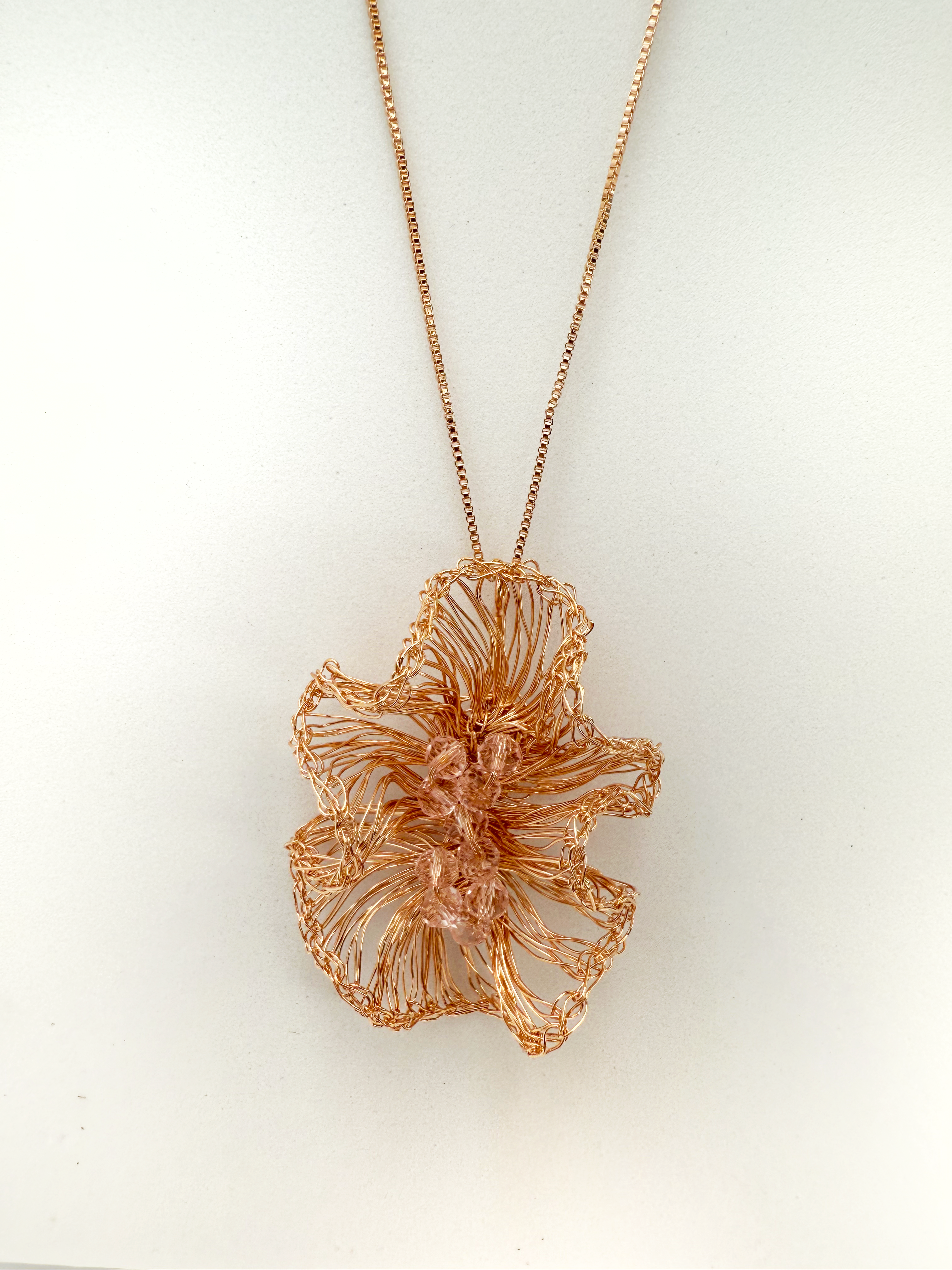 Champagne Wave Pendant - Handmade Crochet Art