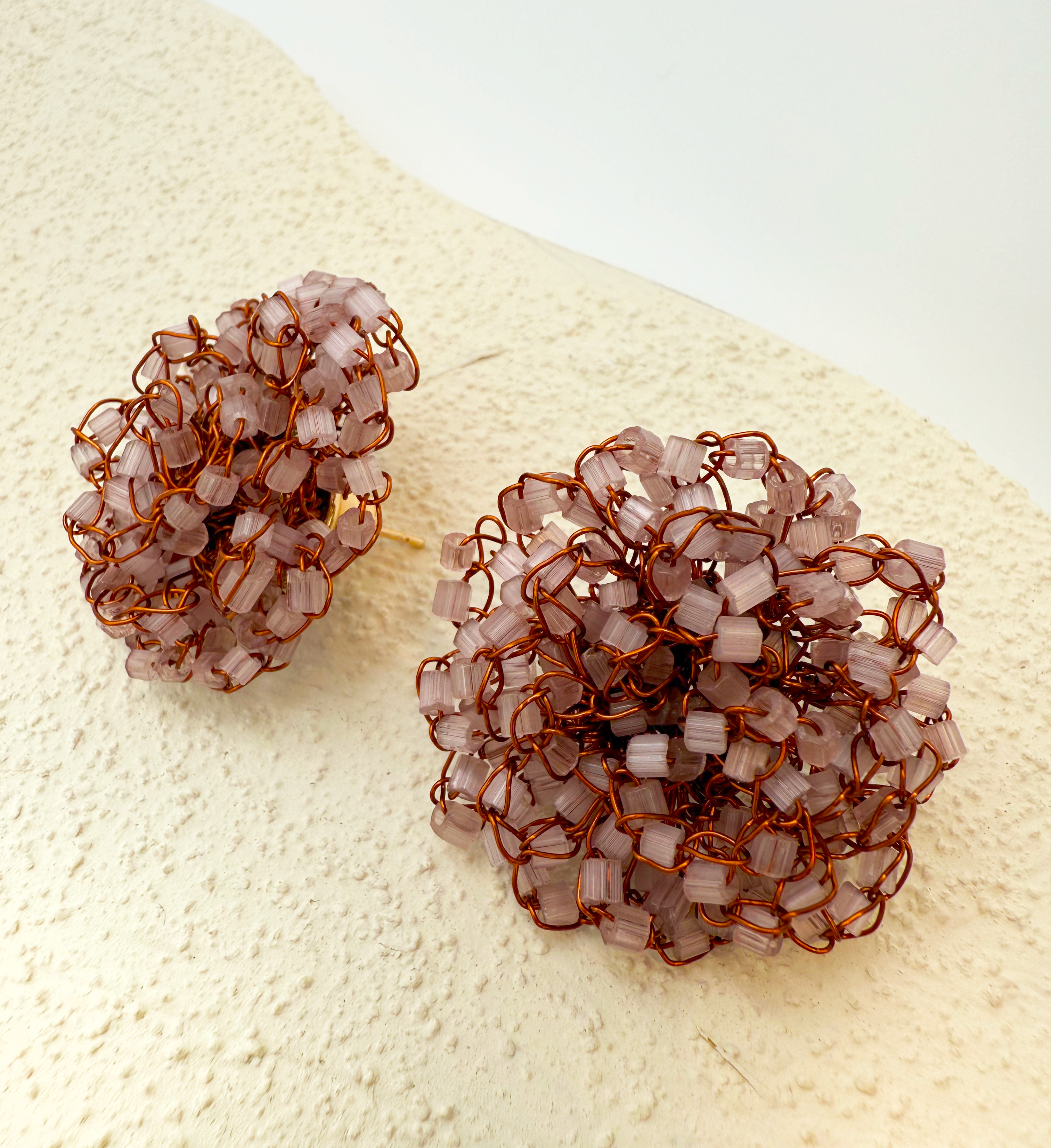 Radiant Crochet Studs - Handcrafted with Czech Crystals