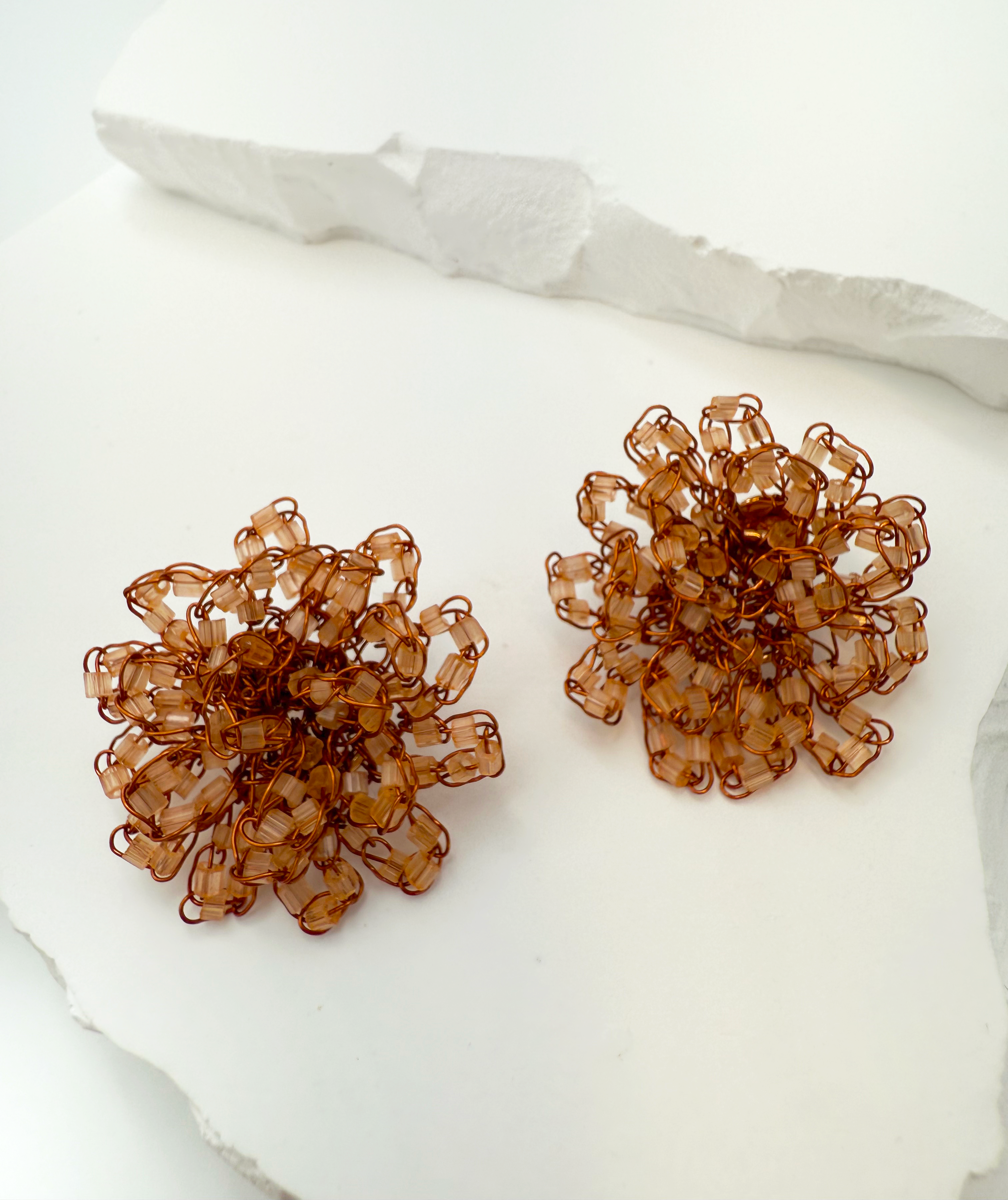 Radiant Crochet Studs - Handcrafted with Czech Crystals