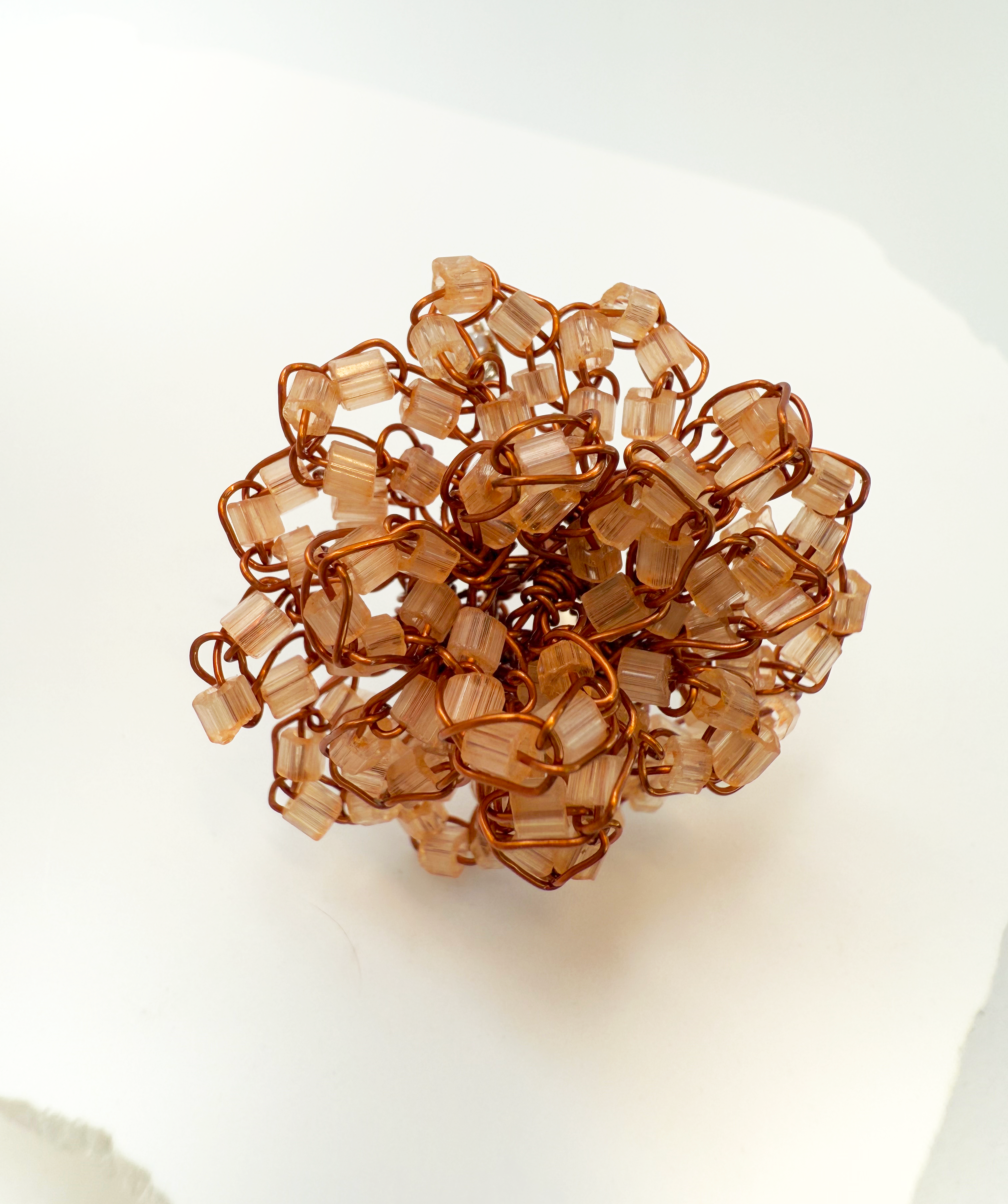 Radiant Crochet Adjustable Ring - Handcrafted with Czech Crystal