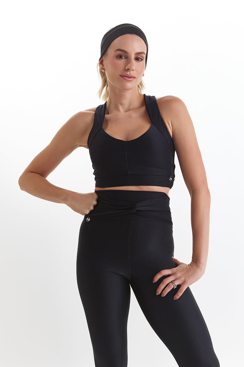Lumi Knot Ribbed High-Waist Legging - Sculpting 7/8 Compression Fit