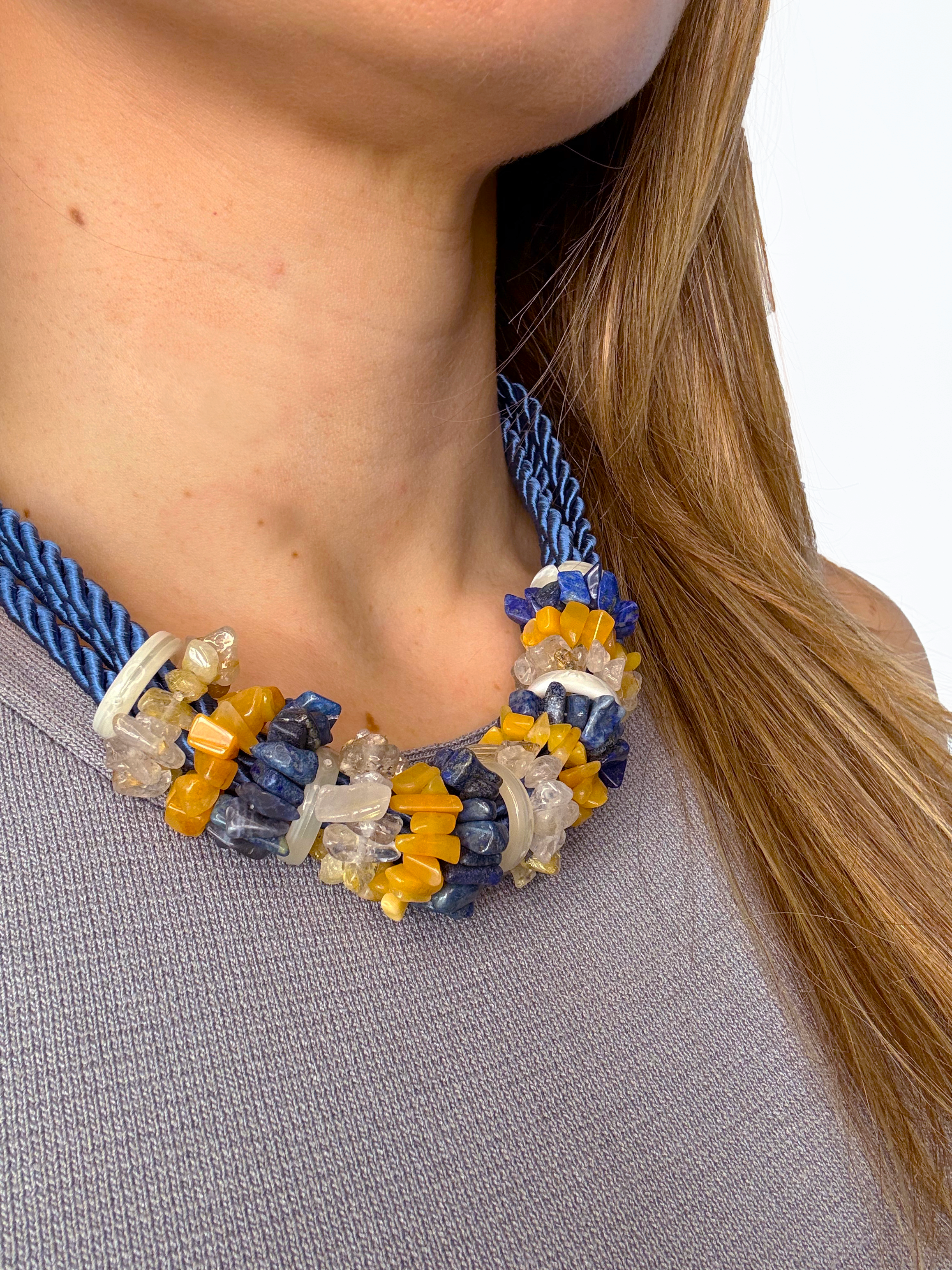 Saint Francis & Stone Necklace - Handmade & Adjustable