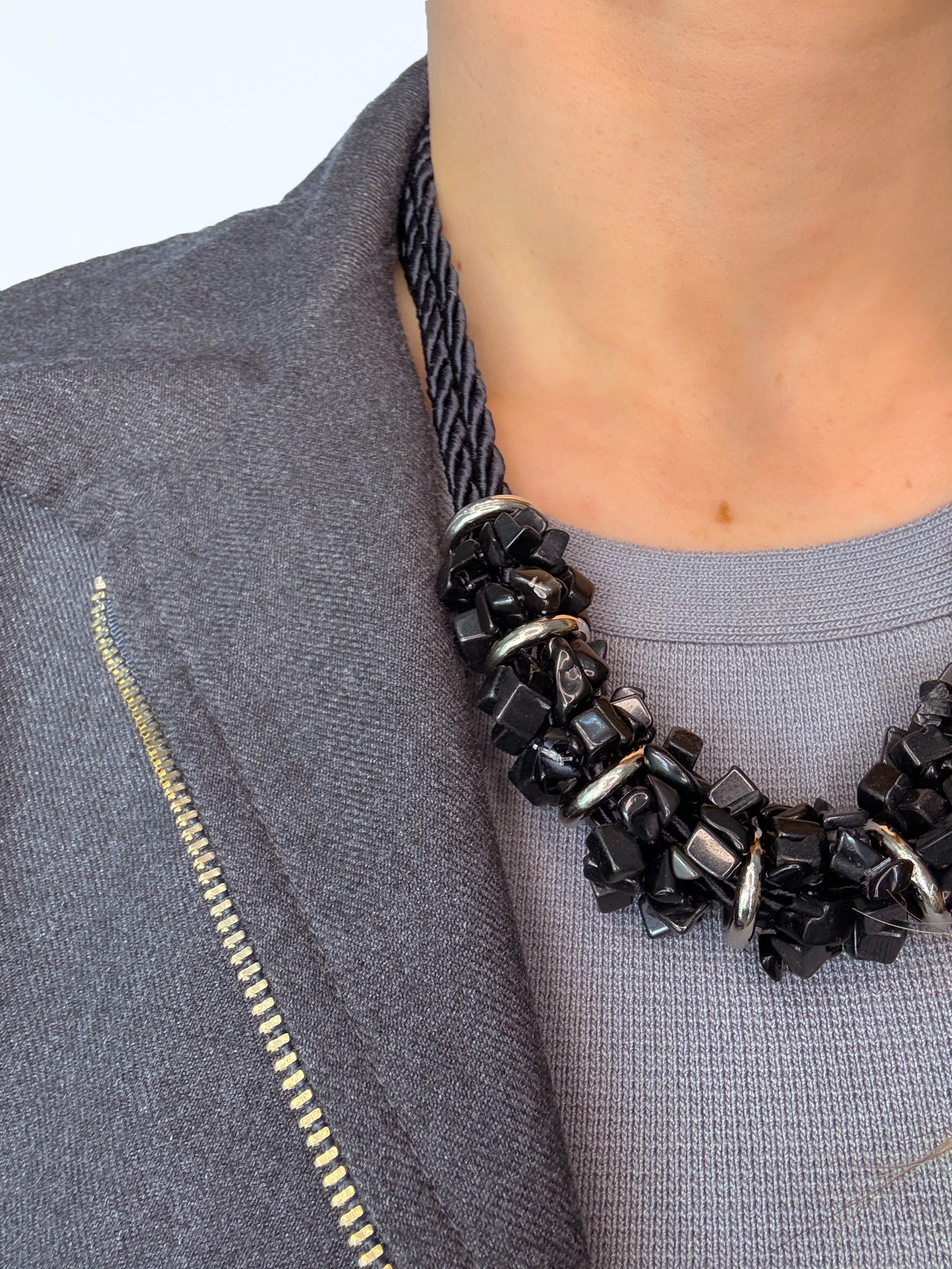 Saint Francis & Stone Necklace - Handmade & Adjustable