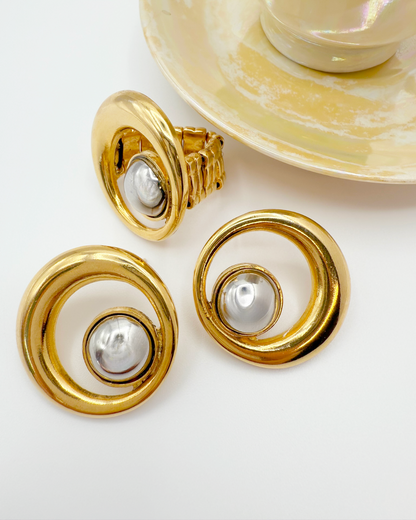 Celestial Harmony Ring - Two-Tone Gold &amp; Silver-Plated, Hypoallergenic &amp; Adjustable