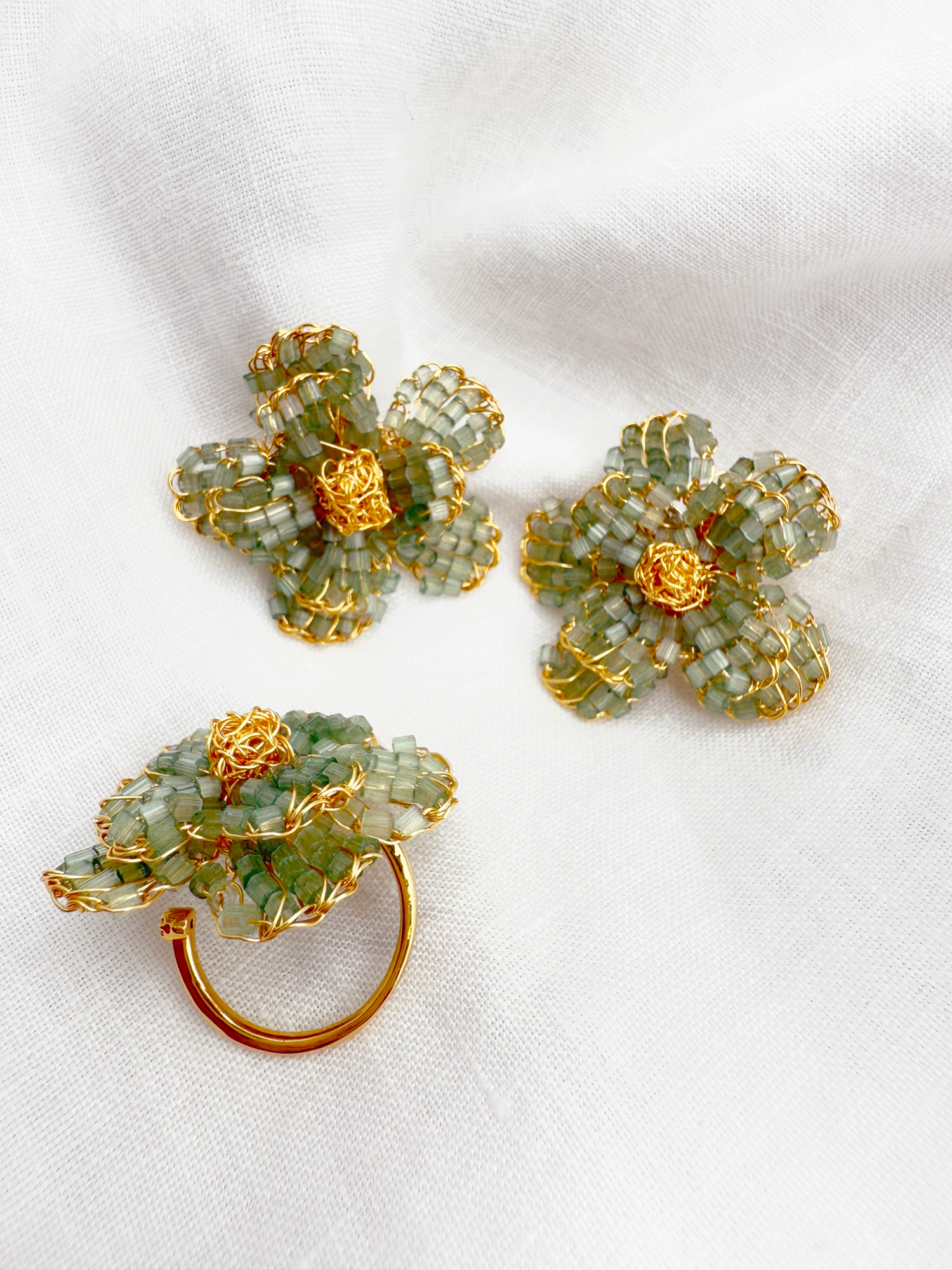 Florata Bloom Adjustable Ring - Handcrafted Crochet