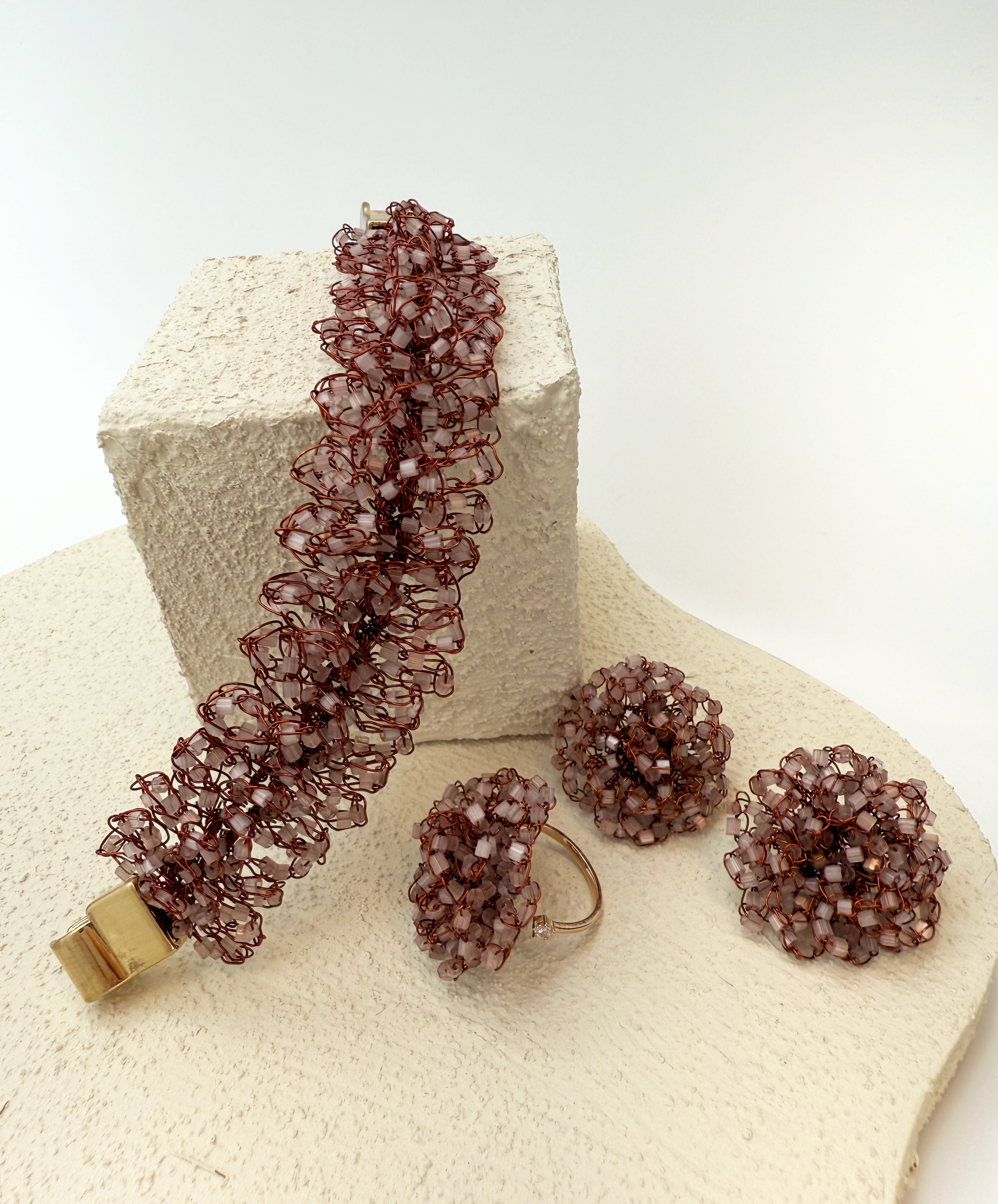 Radiant Crochet Statement Bracelet - Handcrafted Elegance