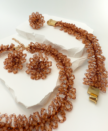 Radiant Crochet Statement Bracelet - Handcrafted Elegance
