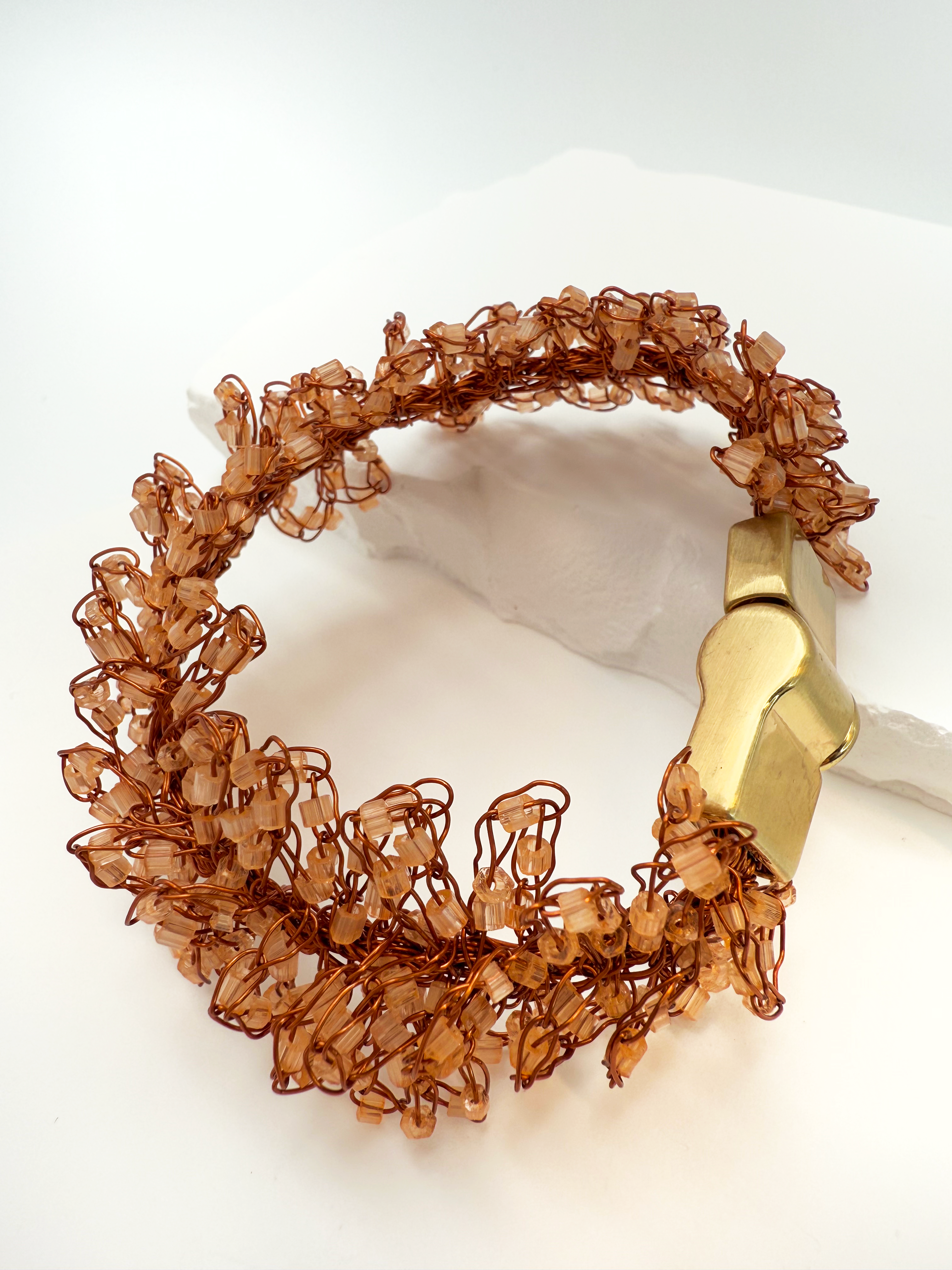 Radiant Crochet Statement Bracelet - Handcrafted Elegance