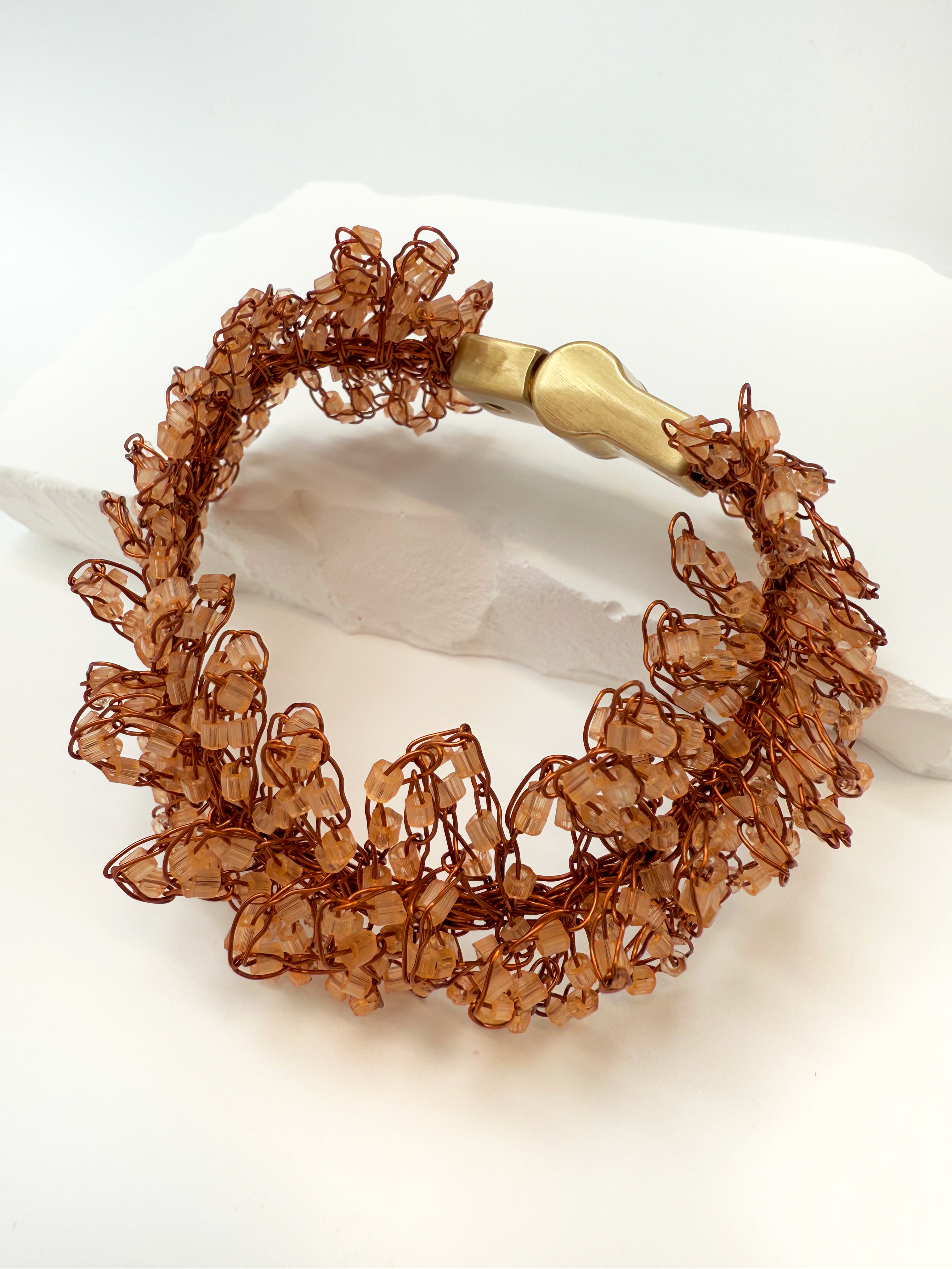 Radiant Crochet Statement Bracelet - Handcrafted Elegance