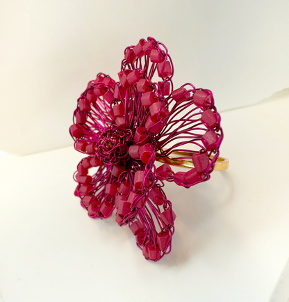 Florata Maxi Bloom Ring – Adjustable &amp; Handcrafted Crochet