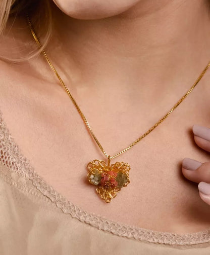 Magnolia Necklace – Handmade Mint, Blush &amp; Gold Crochet Design