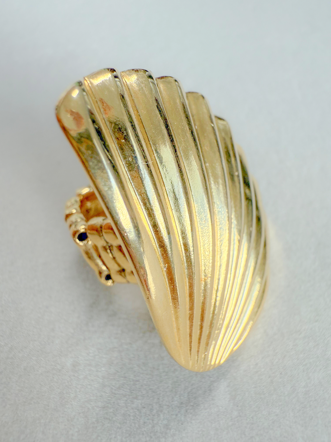 Golden Seashell Adjustable Ring