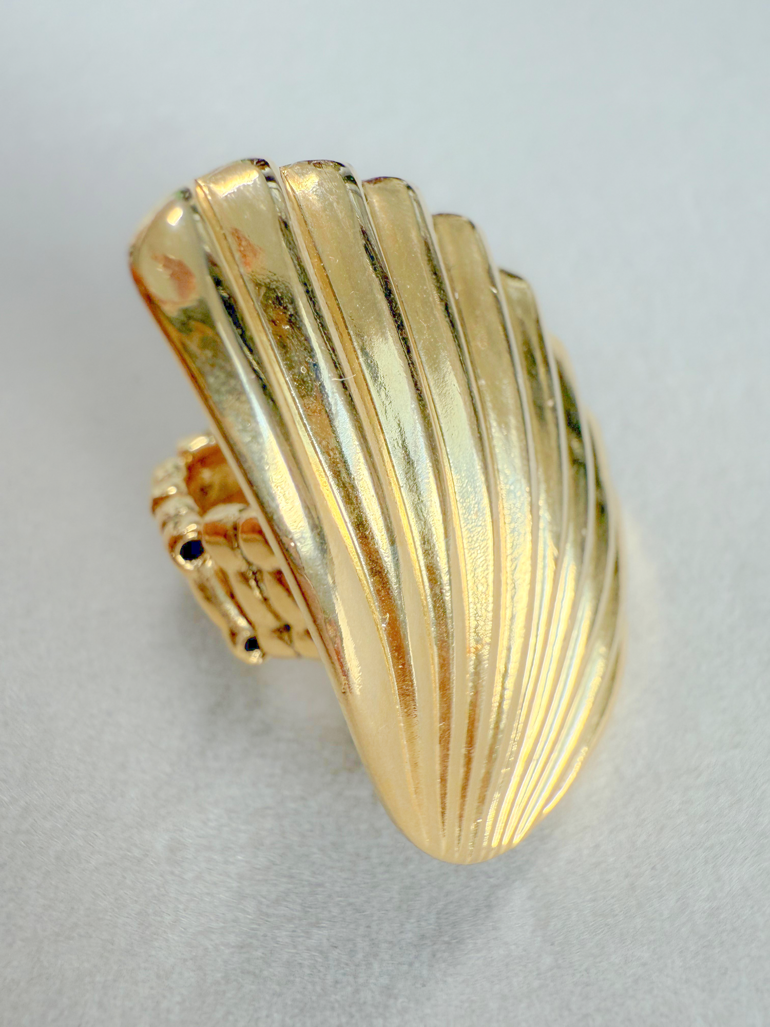 Golden Seashell Adjustable Ring