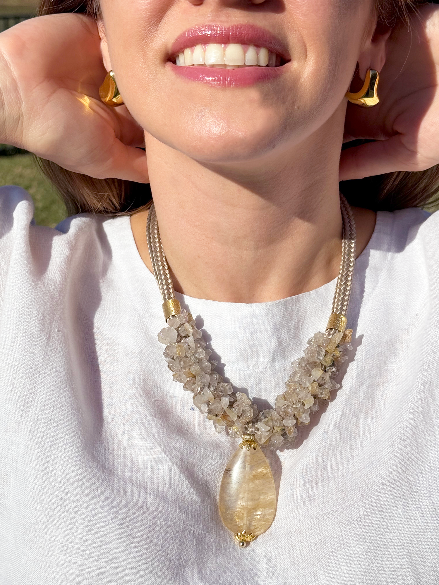 Gravel Trail &amp; Medal Necklace - Handmade &amp; Adjustable